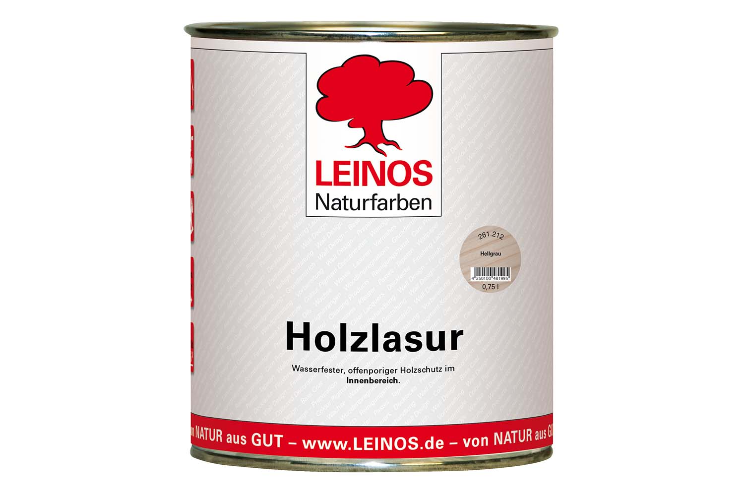 Leinos Holzlasur für innen 261 Hellgrau
