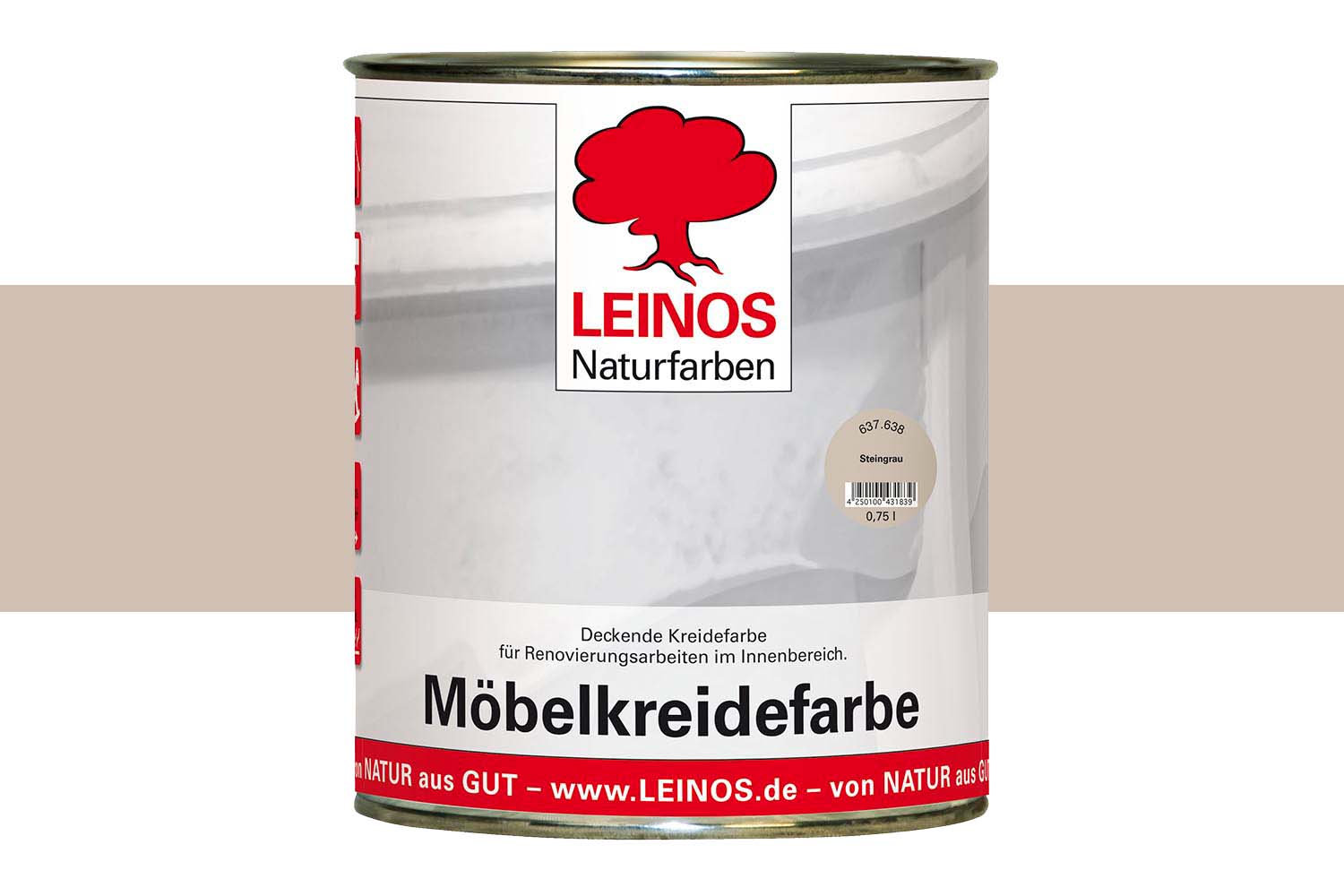 Leinos Möbelkreidefarbe 637 Steingrau