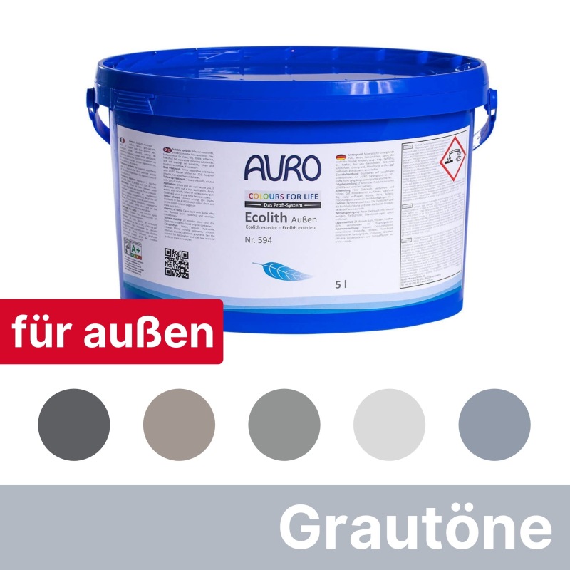 Auro Ecolith Kalkfarbe für außen - Grau
