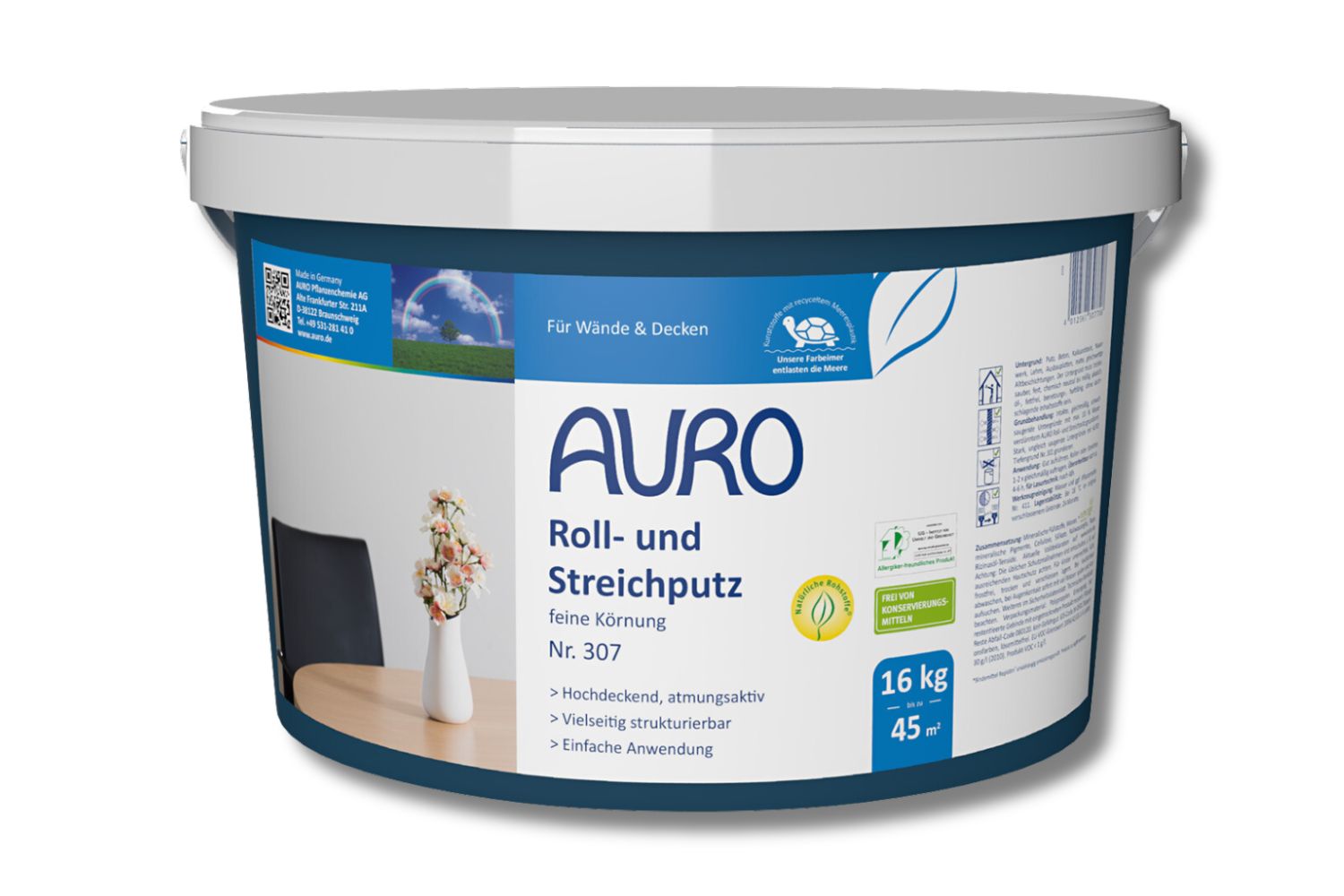 Auro Roll- und Streichputz feine Körnung Nr. 307