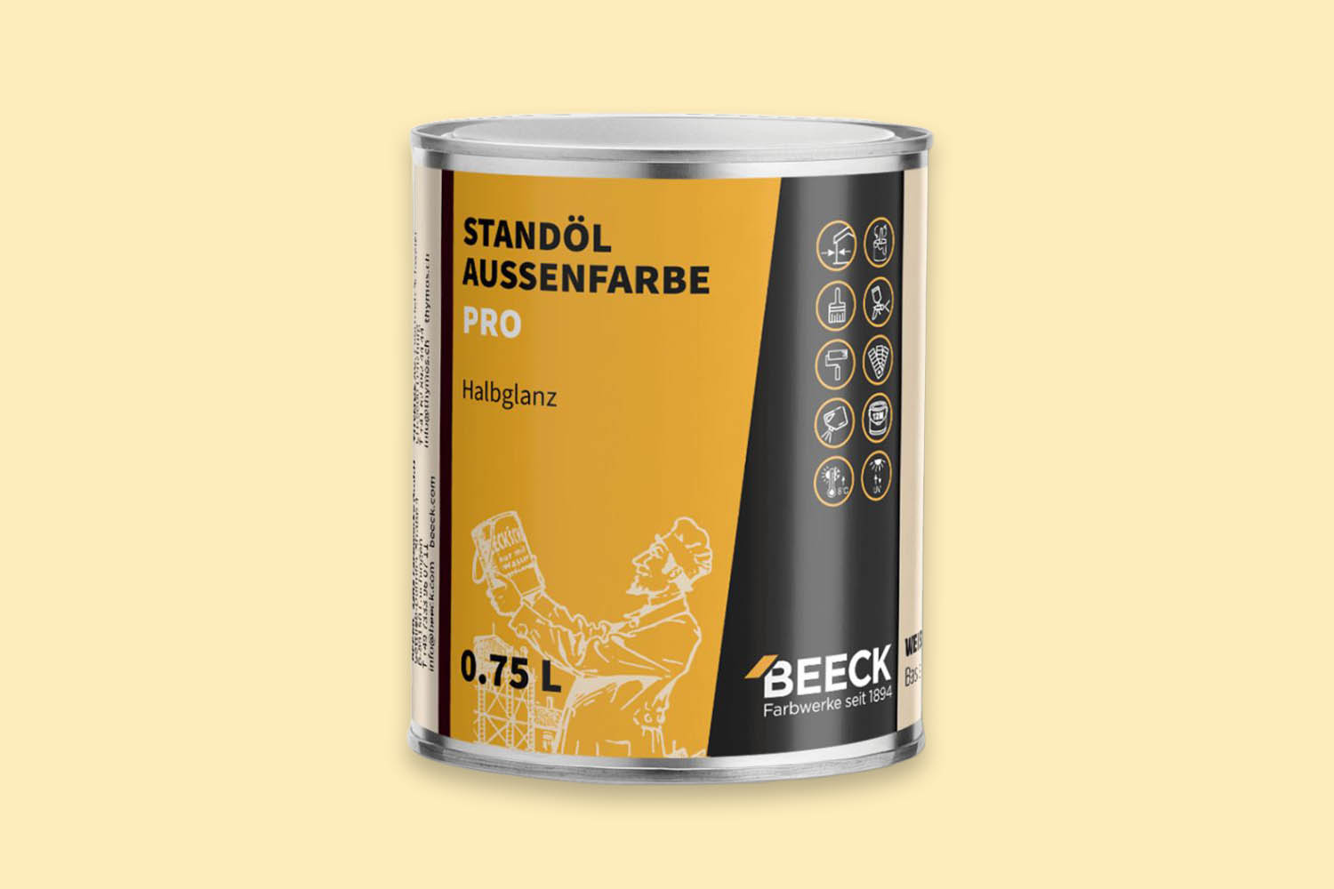 Beeck Standöl-Außenfarbe Pro seidenglanz Goldgelb 01