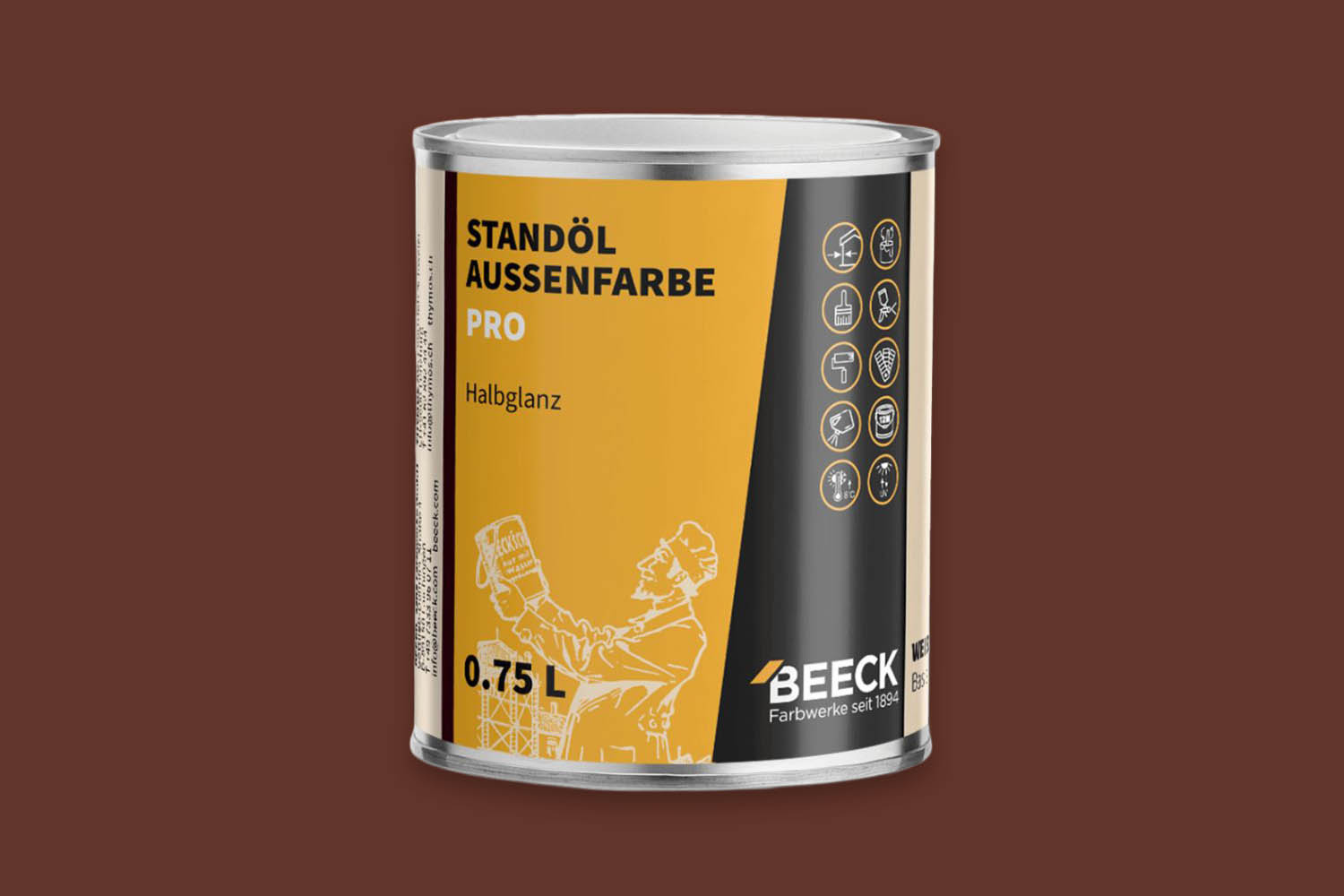 Beeck Standöl-Außenfarbe Pro seidenglanz Braun 