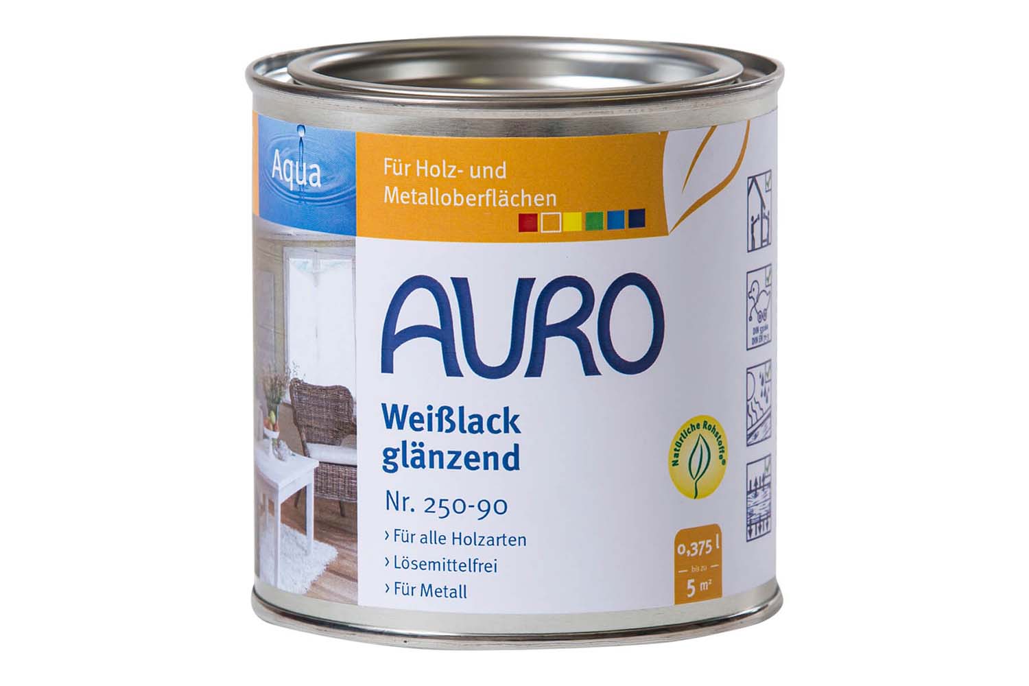 Auro Buntlack glänzend Nr. 250 - Weißlack, Aqua