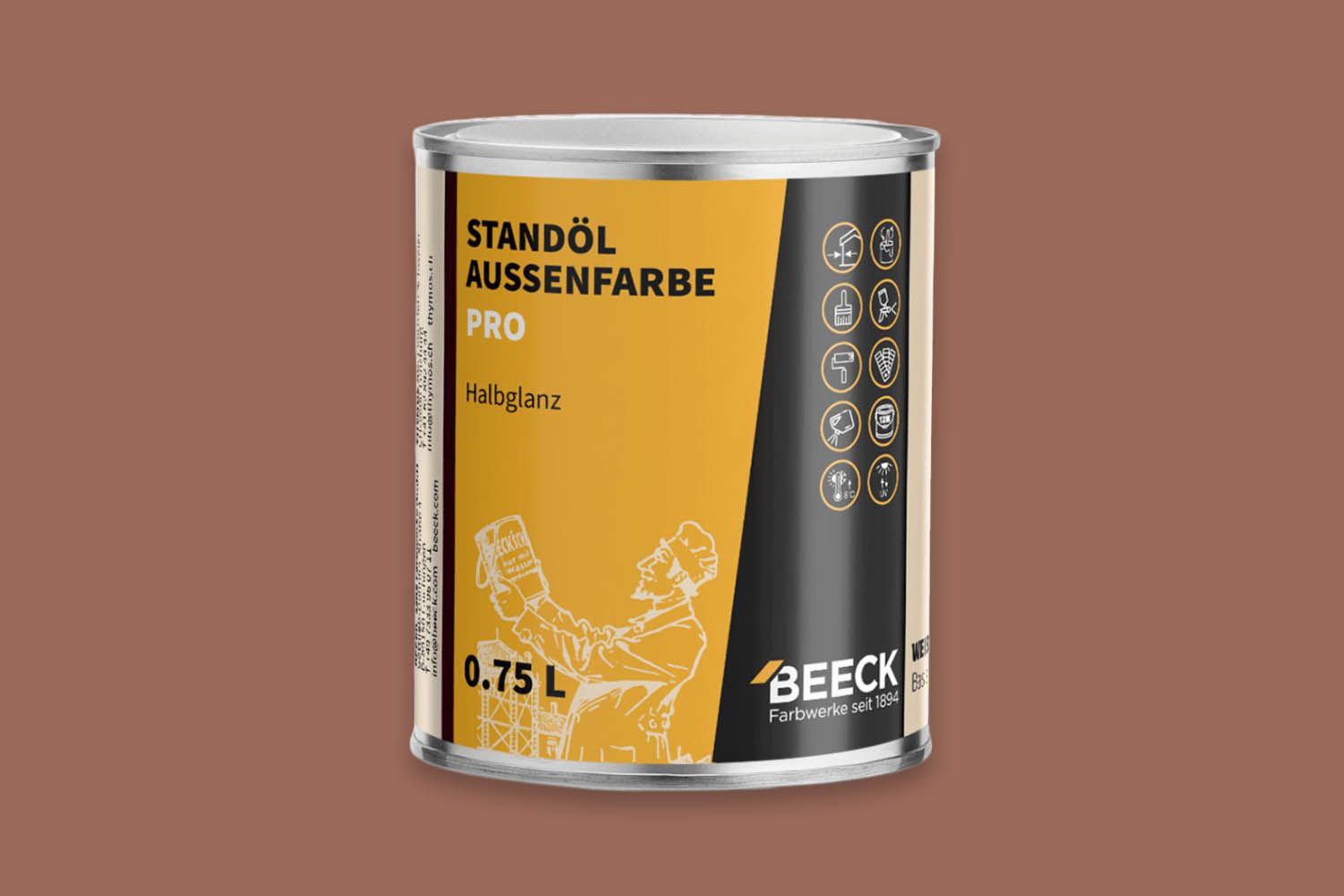 Beeck Standöl-Außenfarbe Pro seidenglanz Braun 1:1