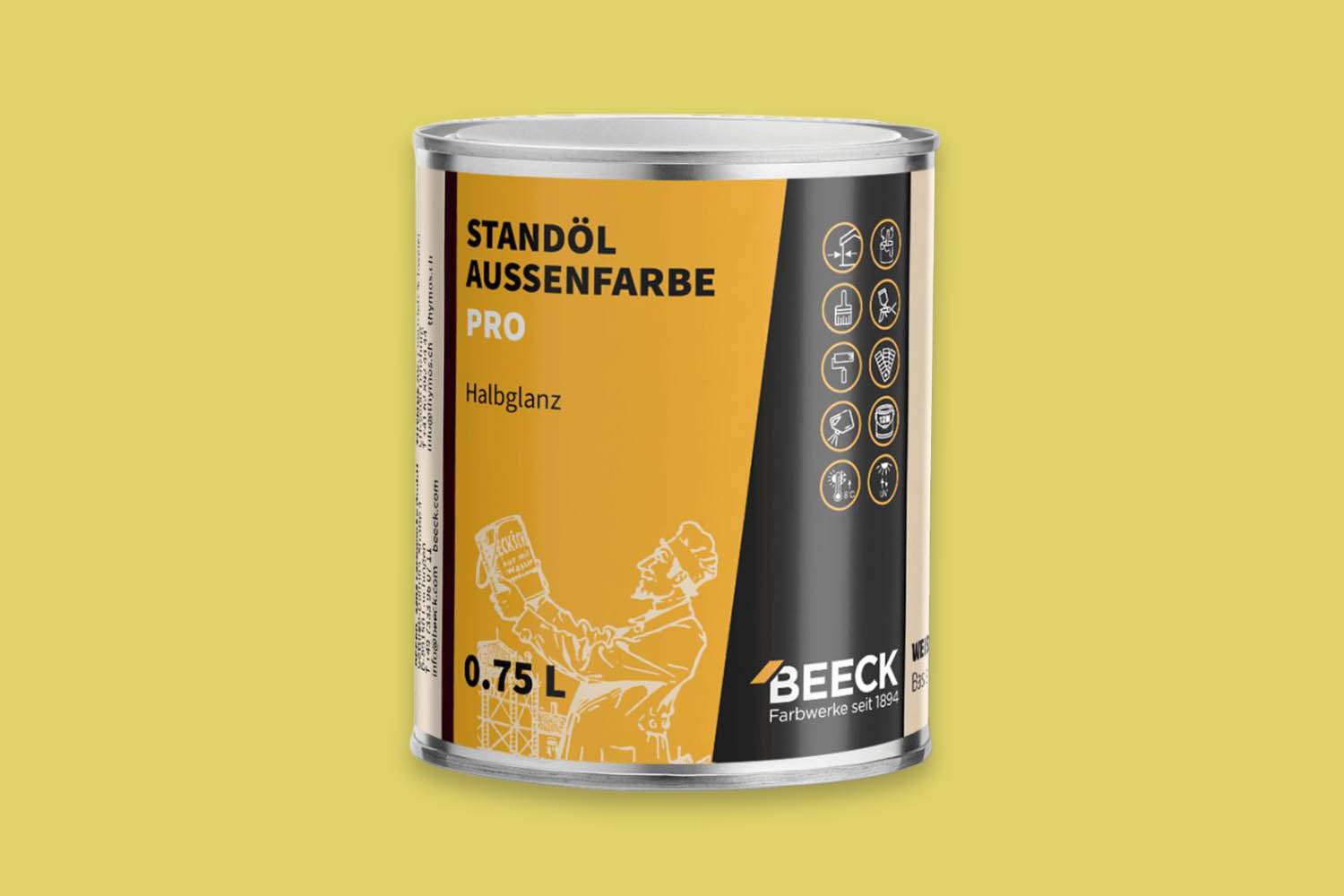 Beeck Standöl-Außenfarbe Pro seidenglanz Korngelb 02