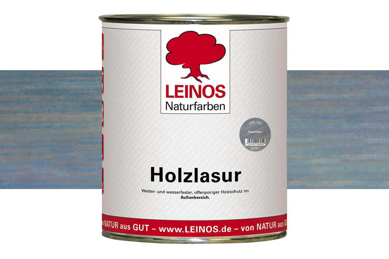 Leinos Holzlasur für außen 260 Friesenblau