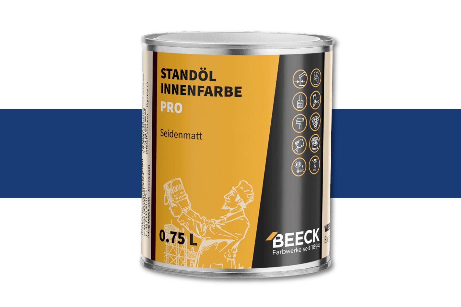 Beeck Standöl-Innenfarbe Pro seidenmatt ultrablau