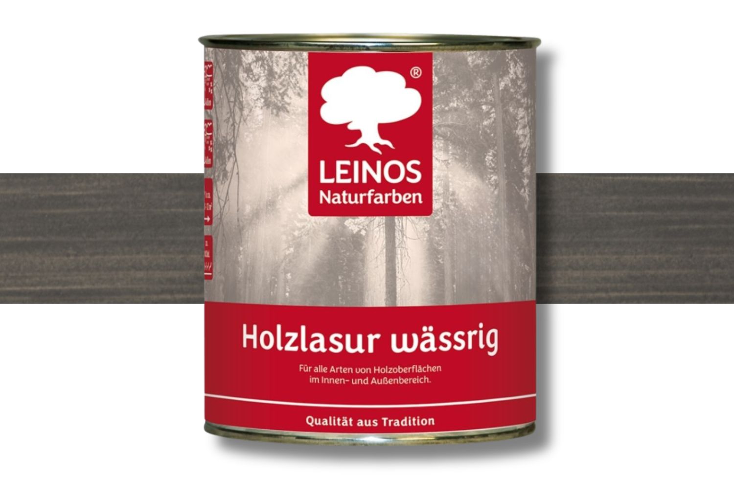 Leinos Holzlasur 266 wässrig Anthrazit 0,25 Liter