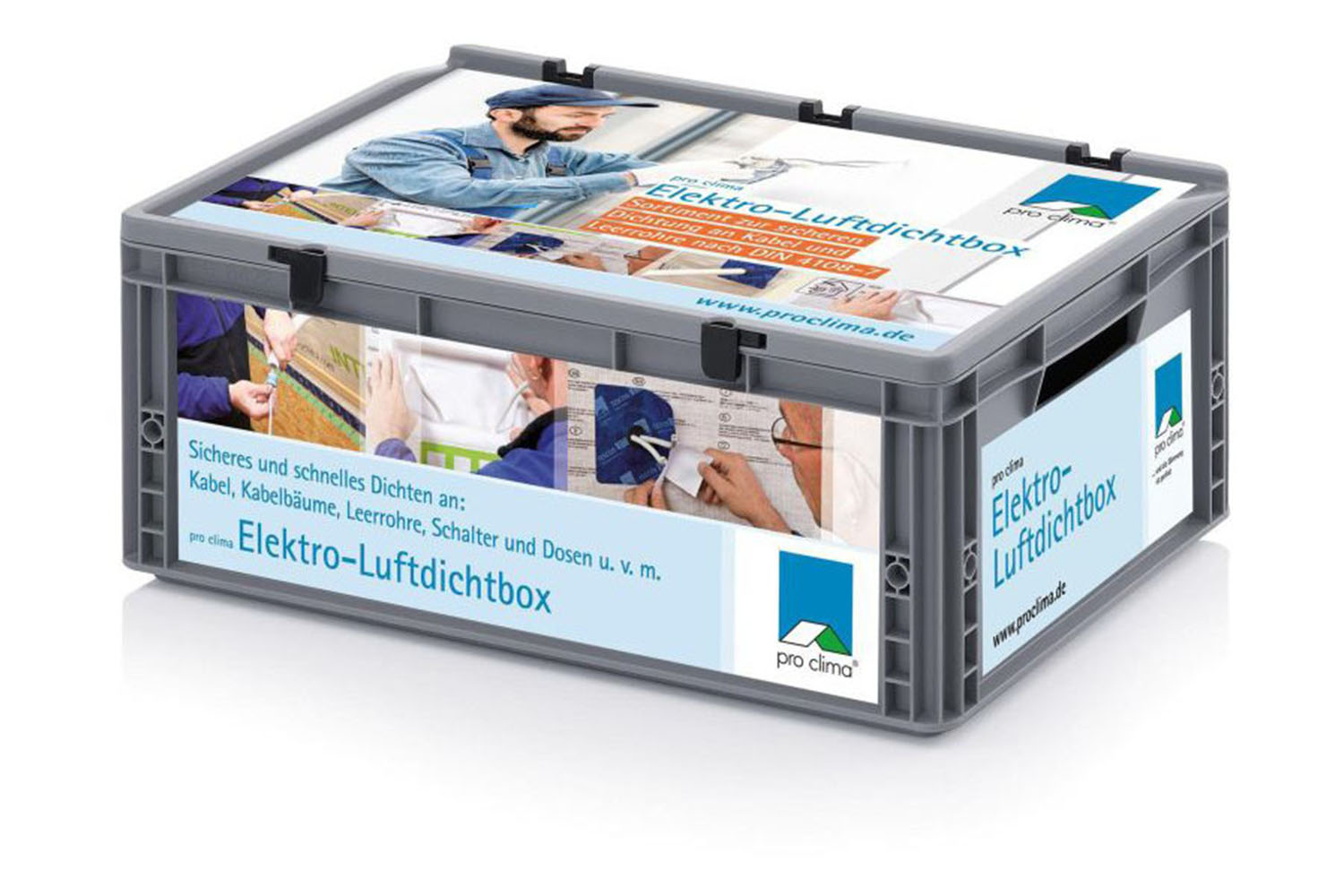 Pro Clima ELEKTRO-LUFTDICHTBOX Sortiment zur sicheren Dichtung an Kabel und Leerrohre nach DIN 4108-7