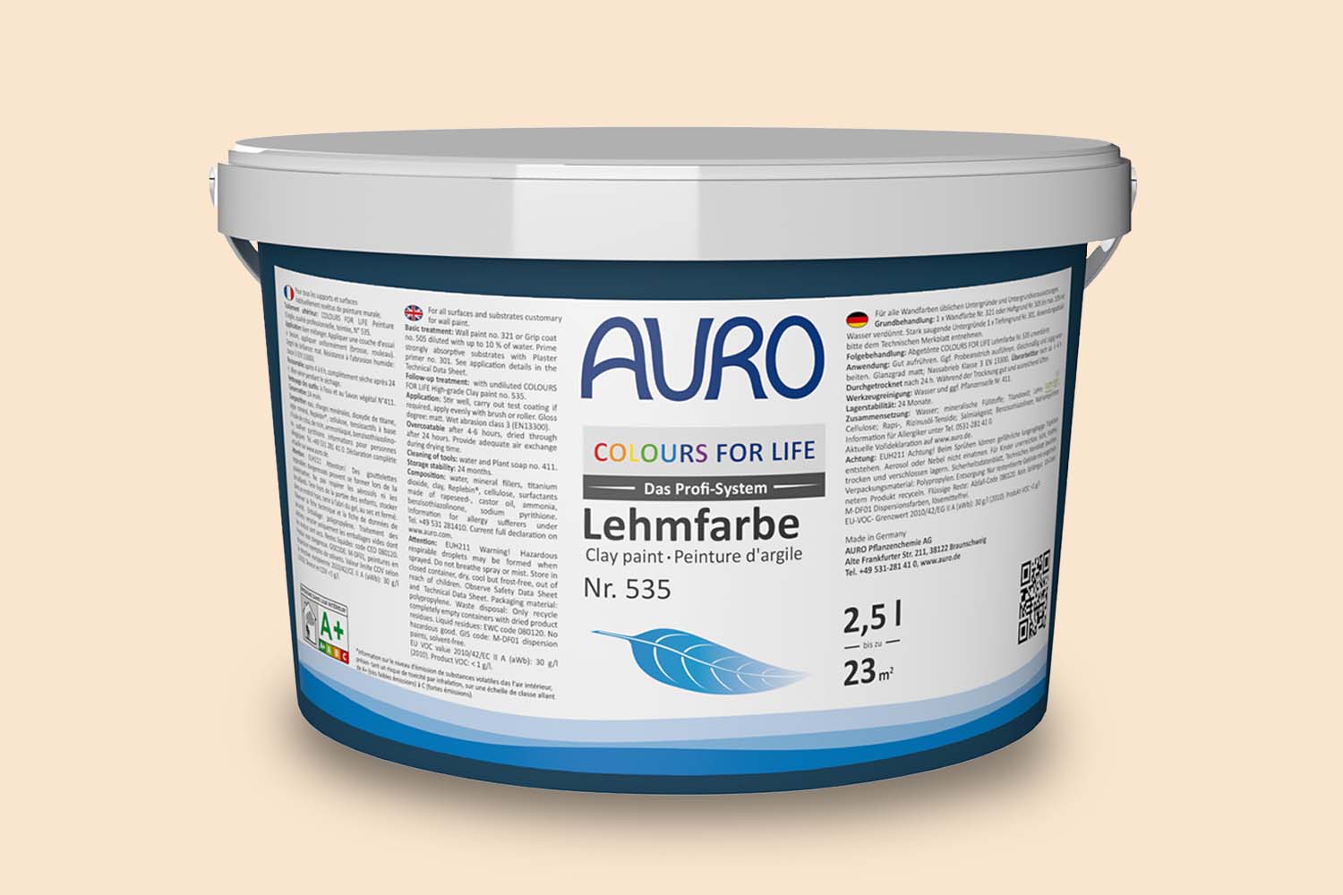 Auro Profi-Lehmfarbe Nr. 535 shy apricot Colours For Life