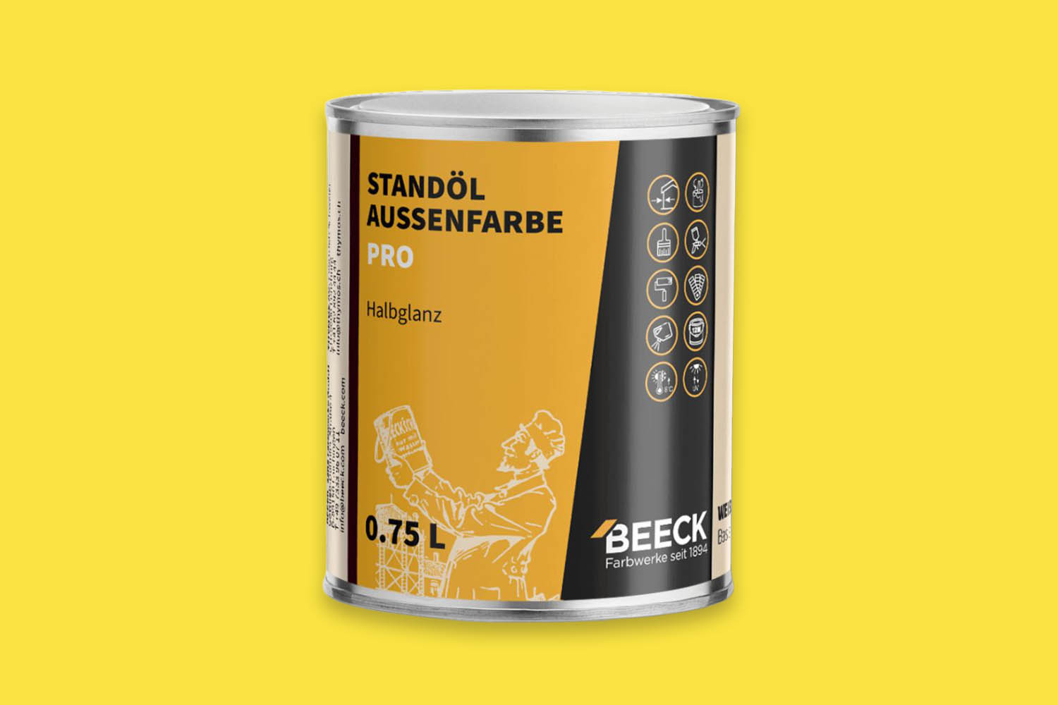 Beeck Standöl-Außenfarbe Pro seidenglanz Zitronengelb 