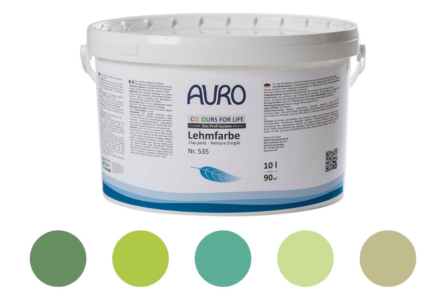 Auro Profi-Lehmfarbe Nr. 535 Grüntöne Colours For Life 