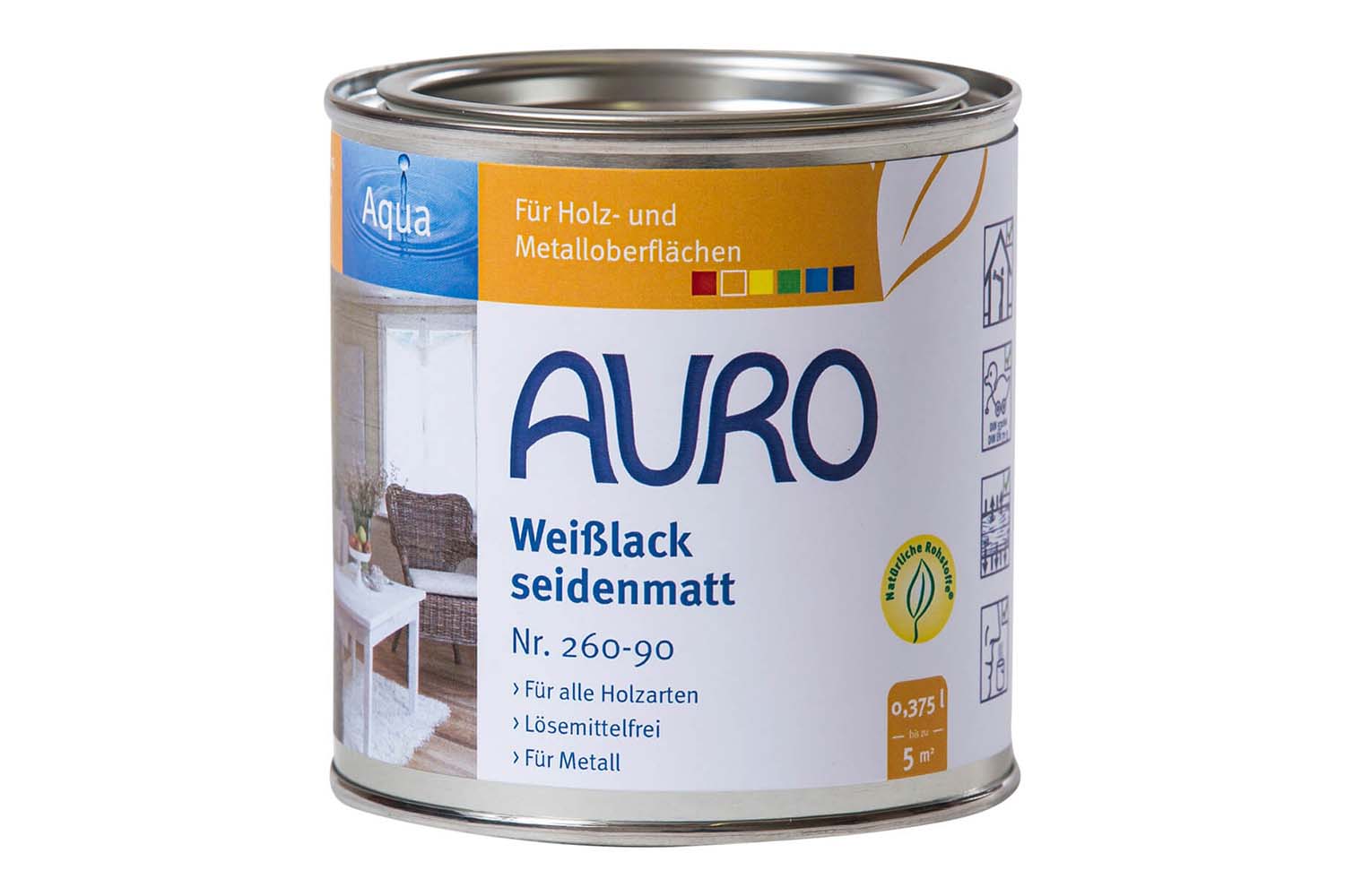 Auro Buntlack seidenmatt Nr. 260 - Weißlack, Aqua