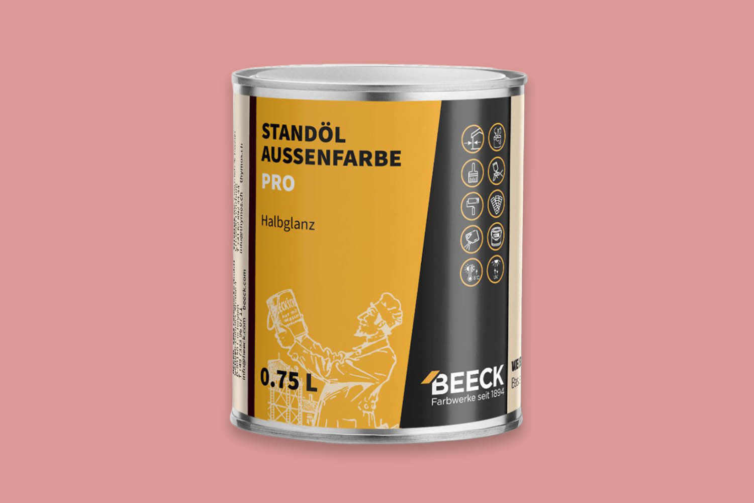 Beeck Standöl-Außenfarbe Pro seidenglanz Oxidrot 1:24