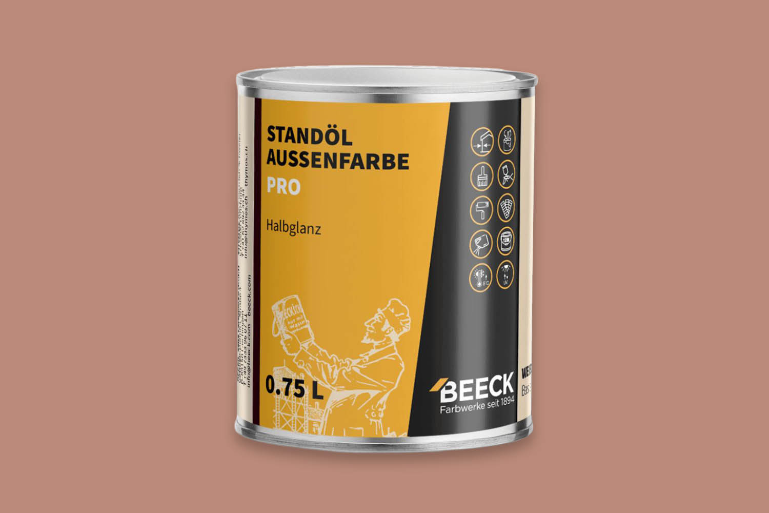 Beeck Standöl-Außenfarbe Pro seidenglanz Braun 1:4