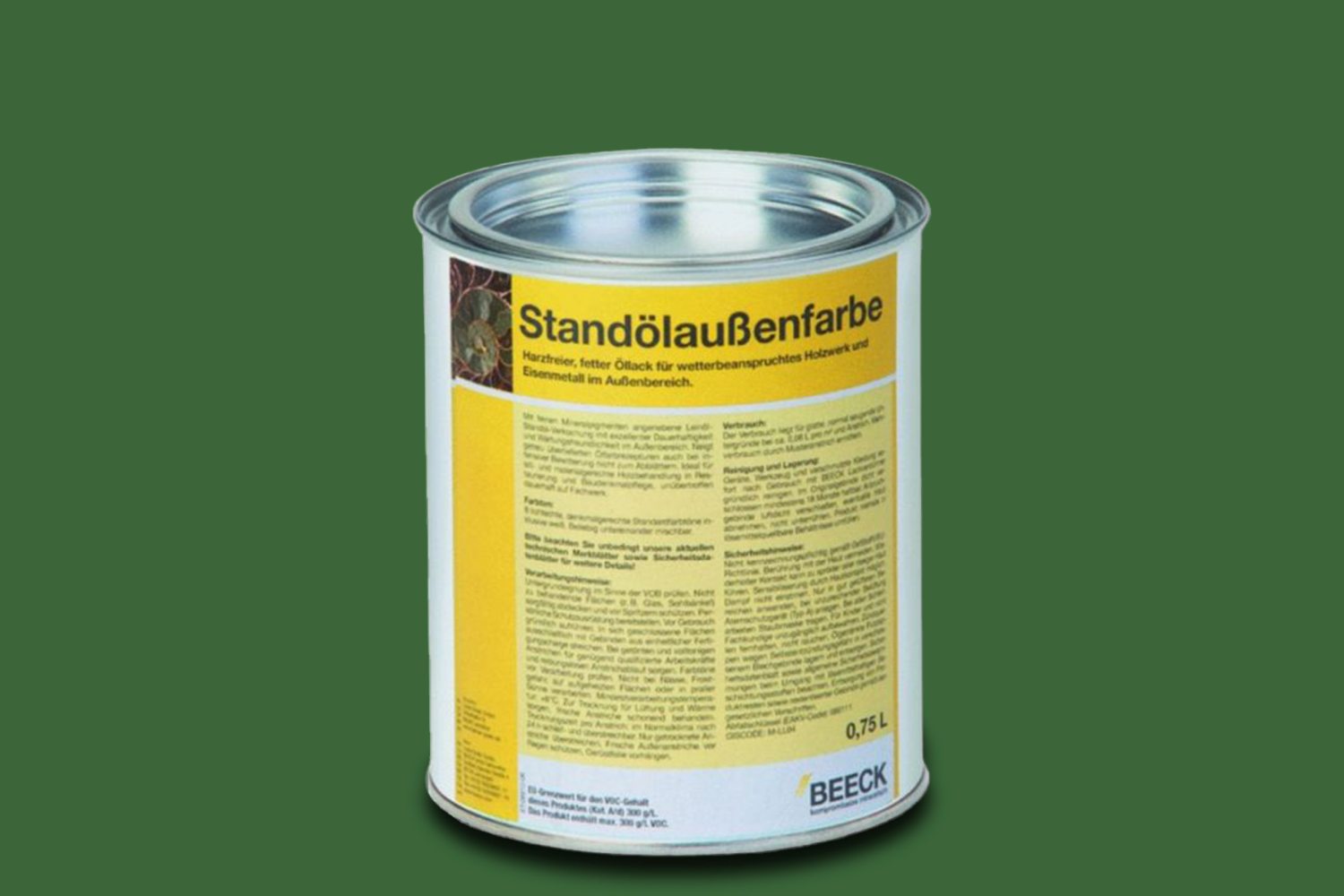 Beeck Standöl-Außenfarbe seidenglänzend Grün 