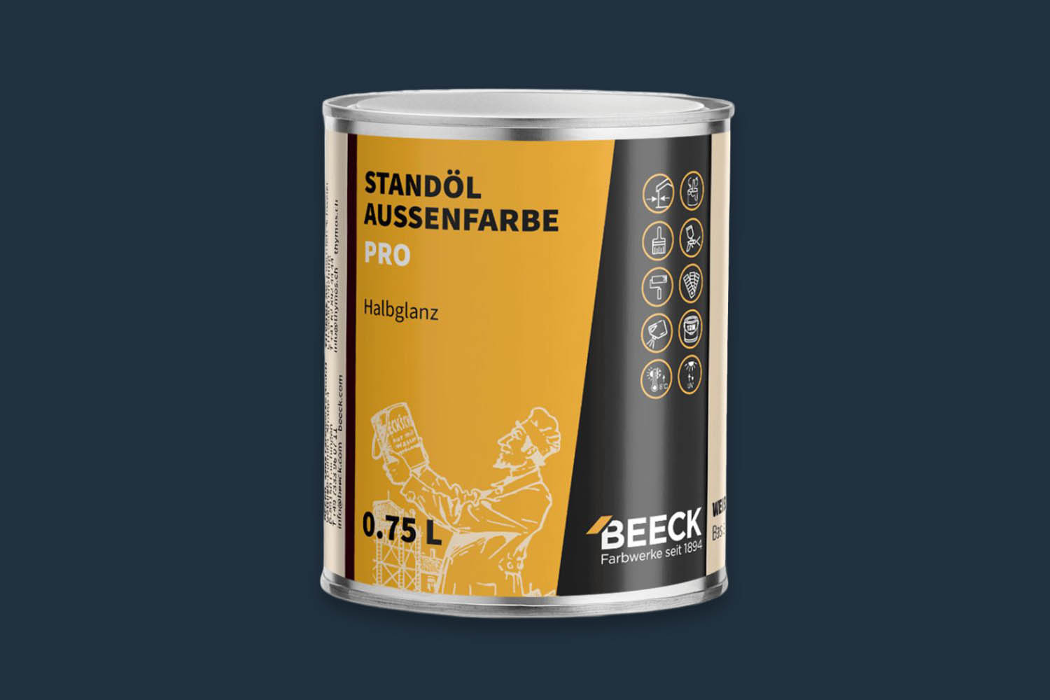 Beeck Standöl-Außenfarbe Pro seidenglanz Nachtblau 02