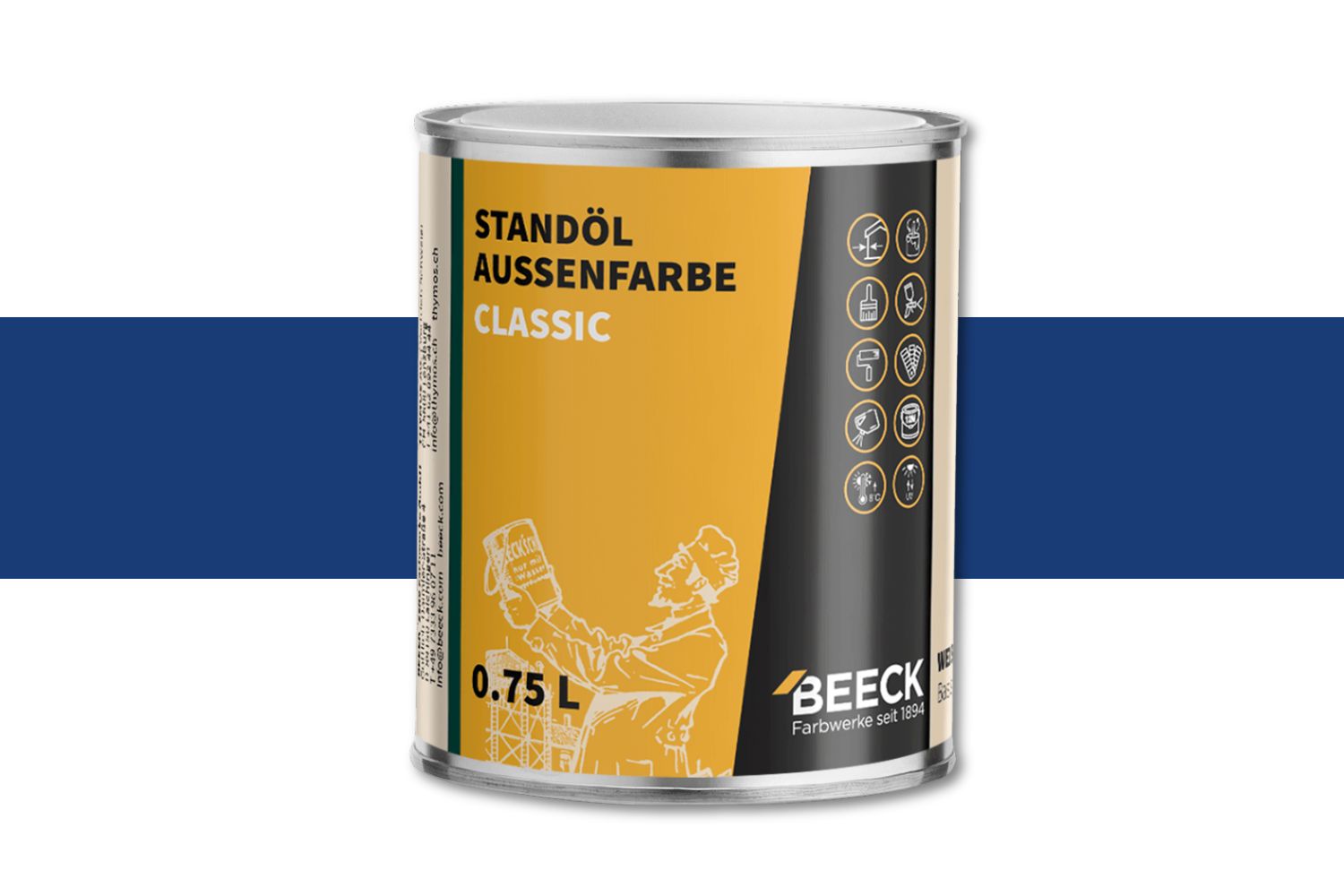 Beeck Standöl-Außenfarbe seidenglänzend ultrablau