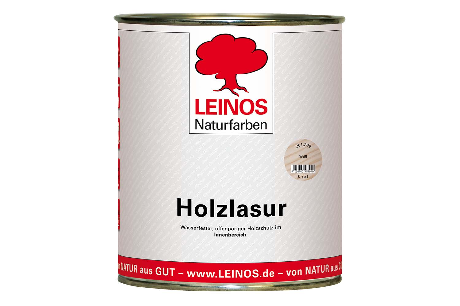 Leinos Holzlasur für innen 261 Weiß