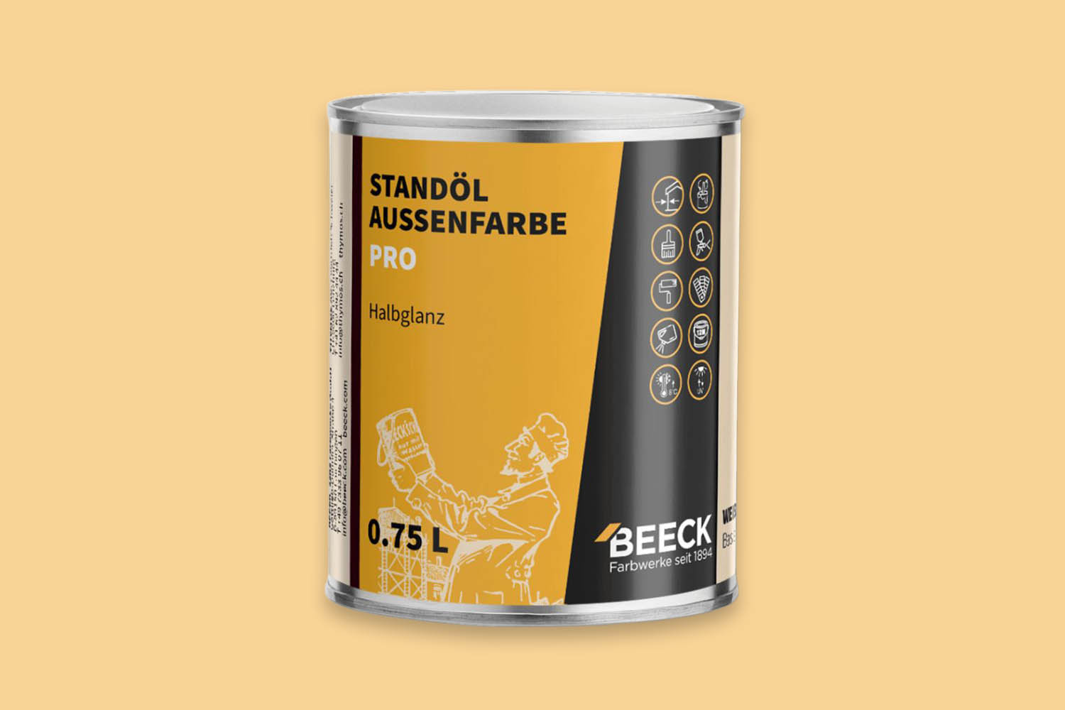 Beeck Standöl-Außenfarbe Pro seidenglanz Goldgelb 03