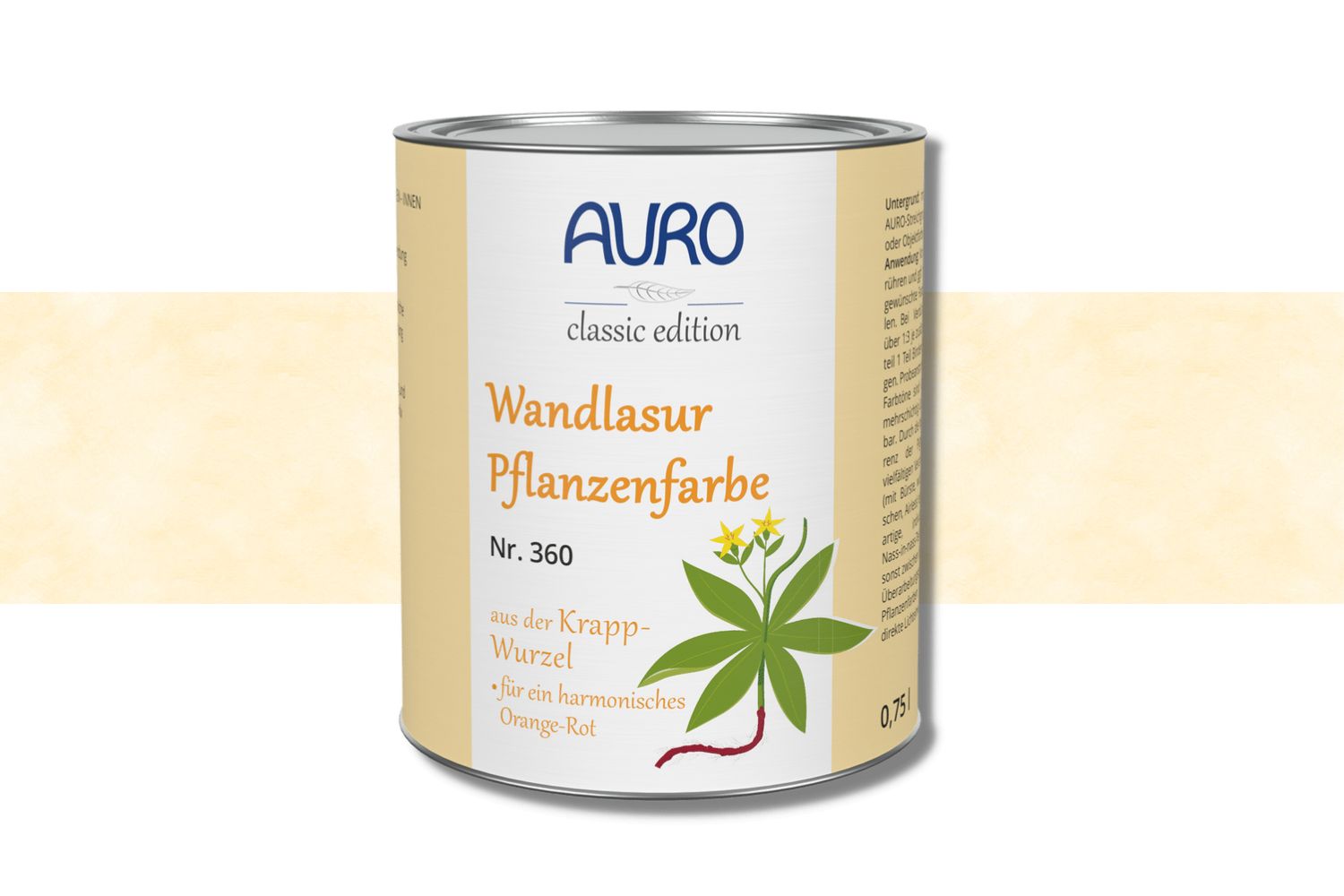 Auro Wandlasur-Pflanzenfarbe Nr. 360 - Reseda-Krapp-Orange