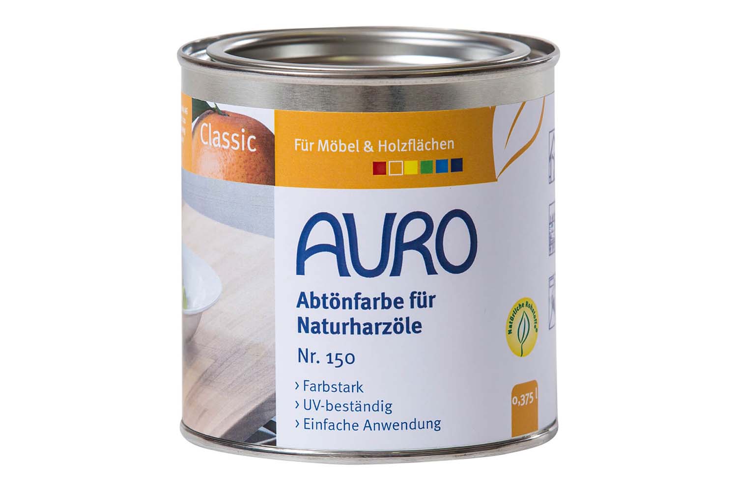 Auro Abtönfarbe für Naturharzöle Nr. 150 - Erd-Schwarz
