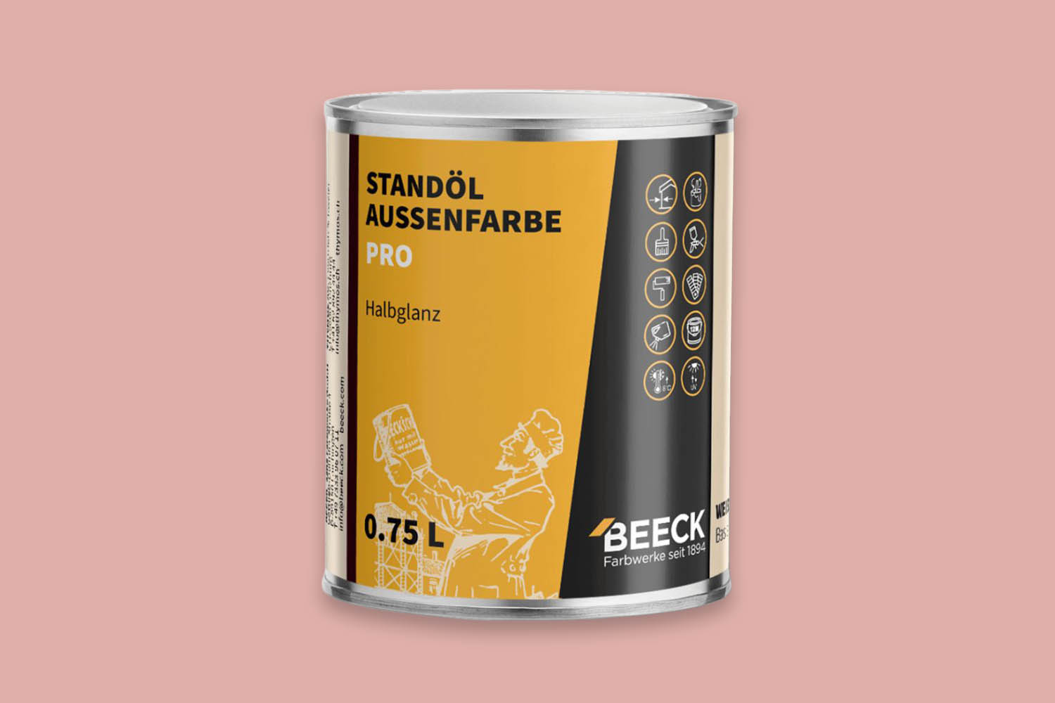 Beeck Standöl-Außenfarbe Pro seidenglanz Weinrot 1:24