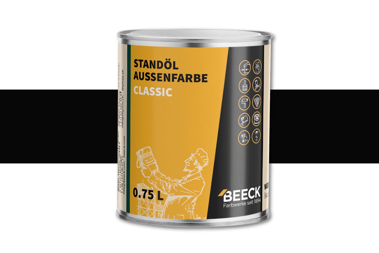 Beeck Standöl-Außenfarbe seidenglänzend schwarz