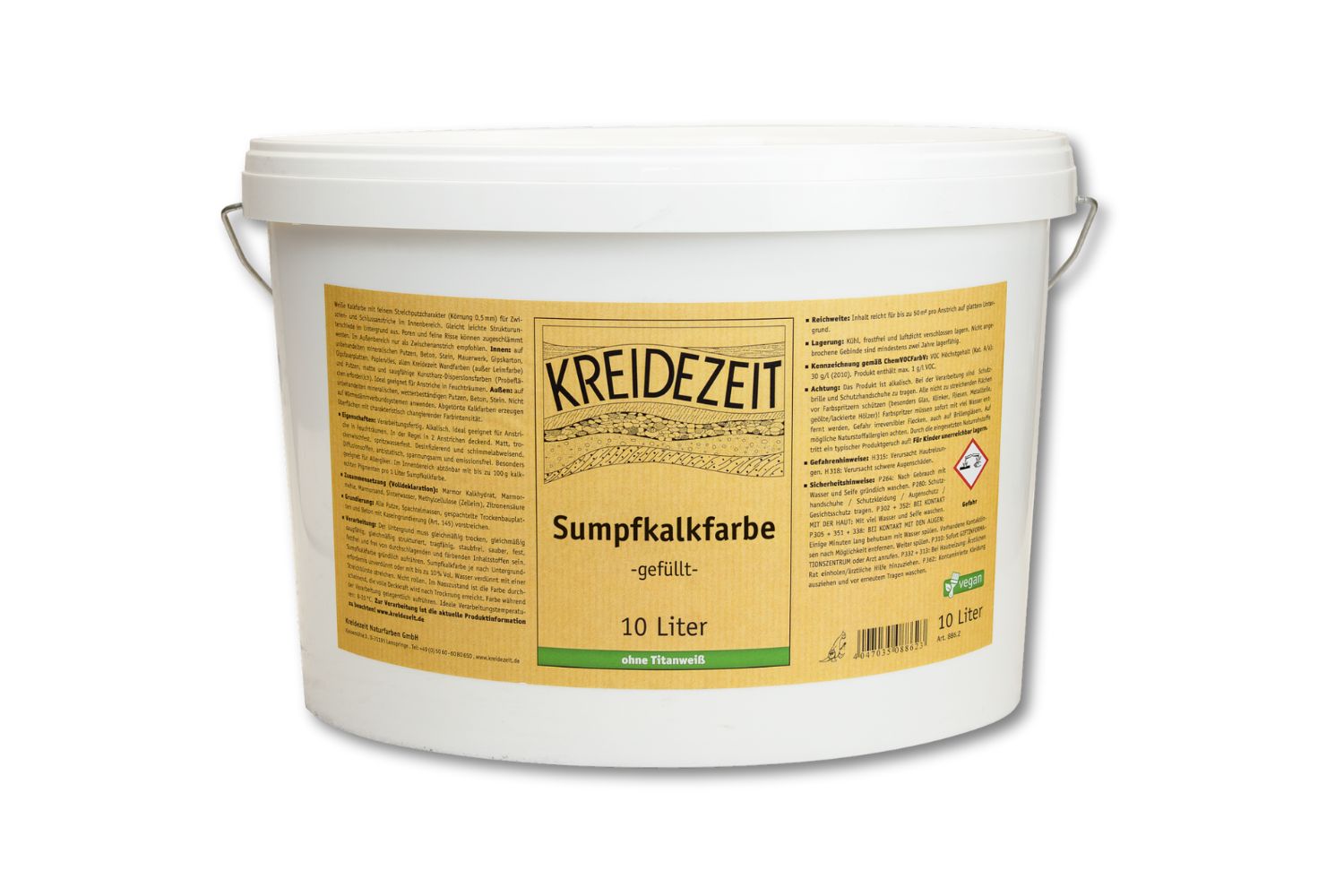 Kreidezeit Sumpfkalkfarbe gefüllt