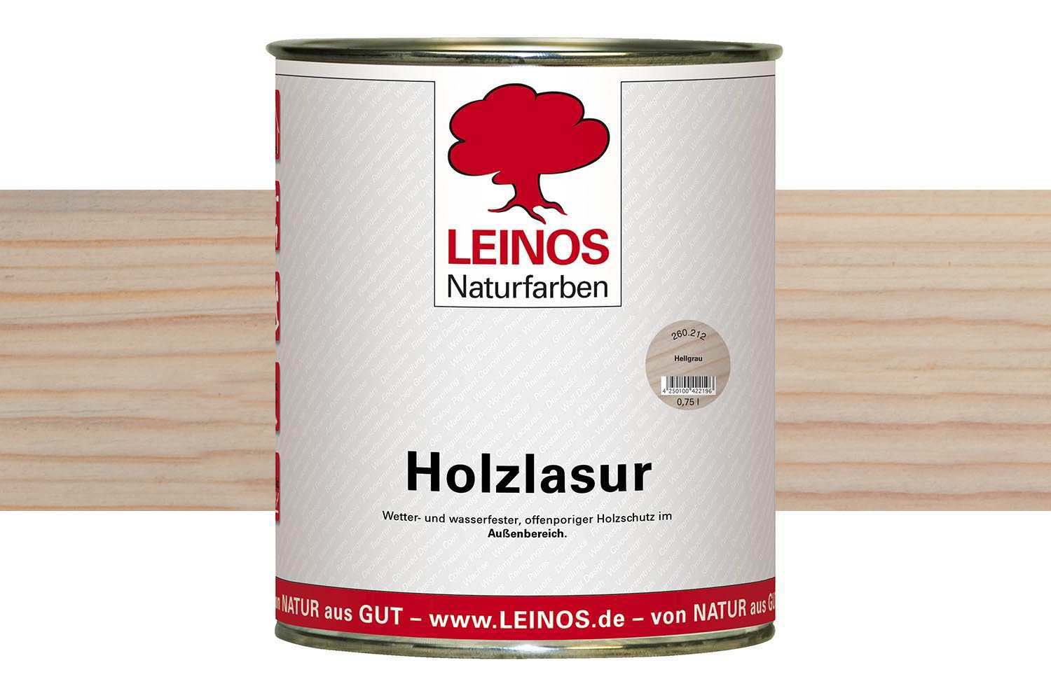 Leinos Holzlasur für außen 260 Hellgrau