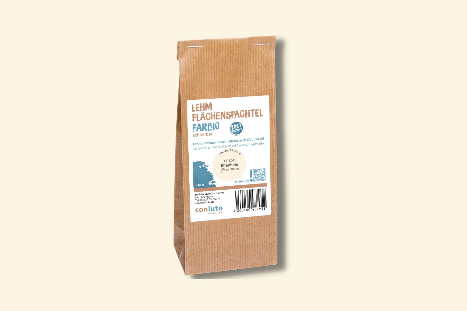 conluto Lehm-Flächenspachtel Elfenbein