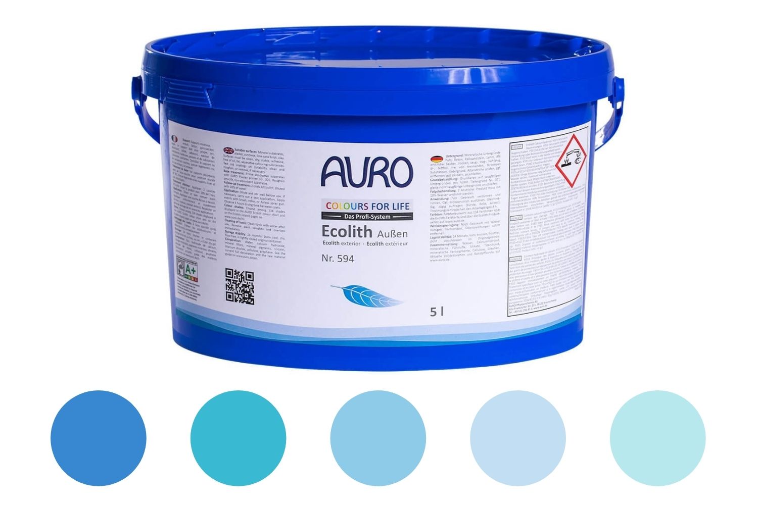 Auro Ecolith Kalkfarbe für außen - blau