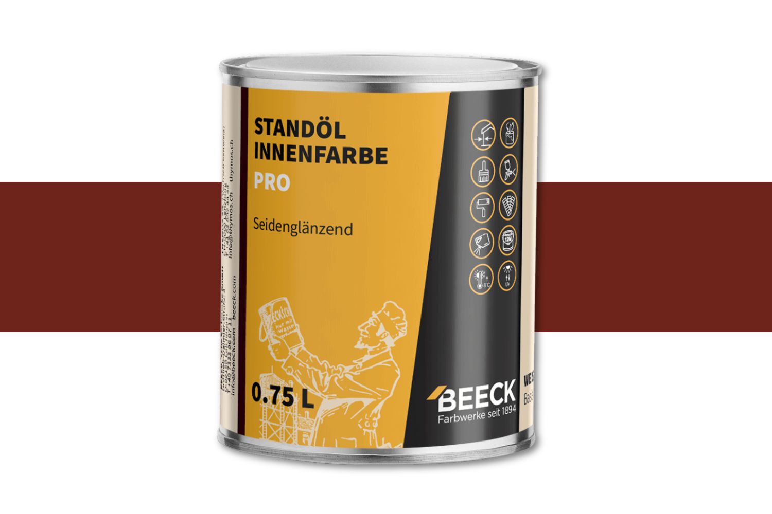 Beeck Standöl-Innenfarbe Pro seidenglanz weinrot