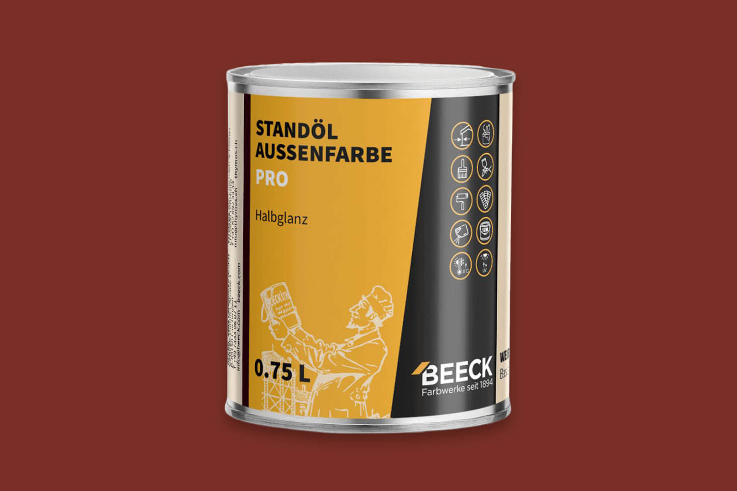 Beeck Standöl-Außenfarbe Pro seidenglanz Oxidrot 