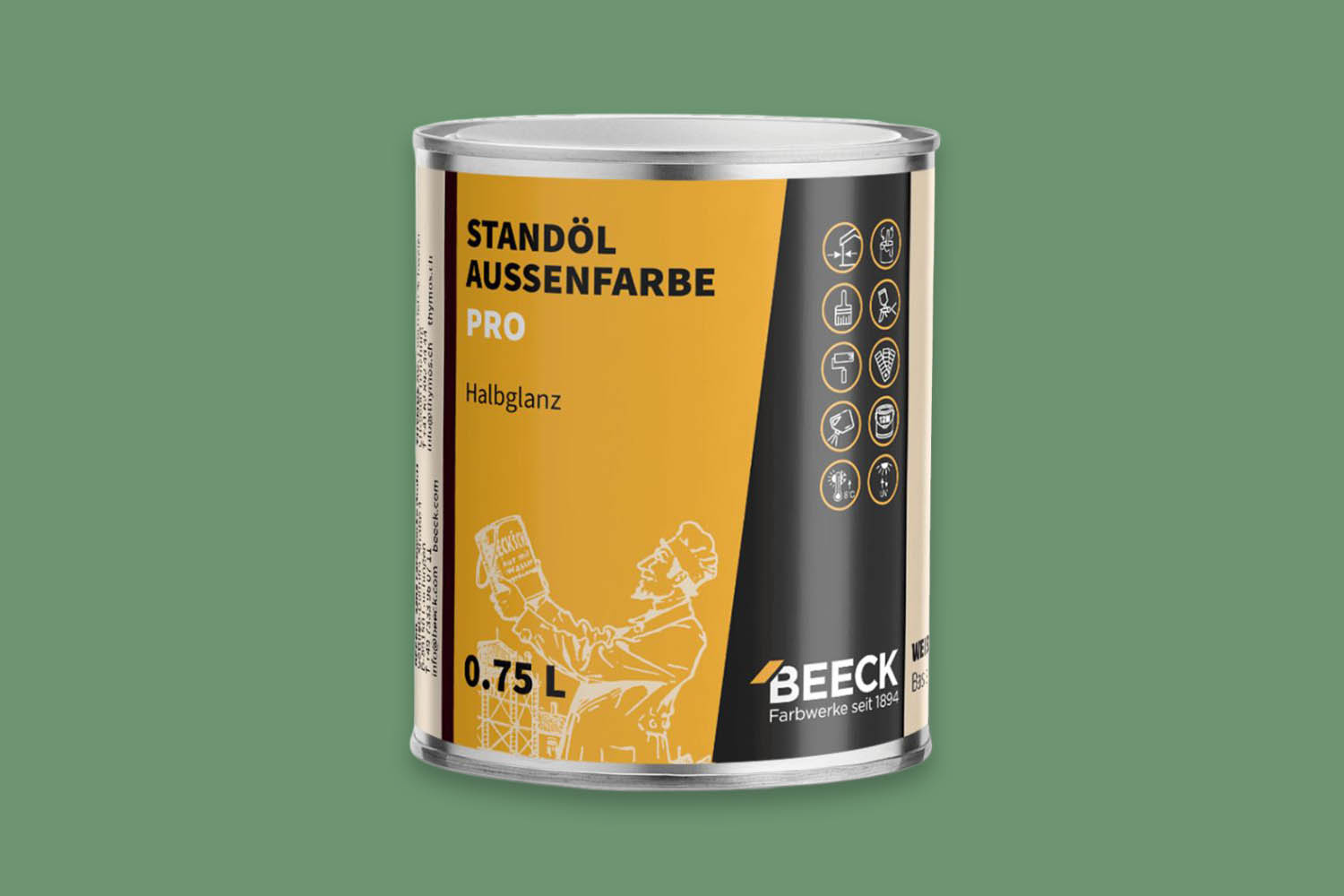 Beeck Standöl-Außenfarbe Pro seidenglanz Grün 1:1