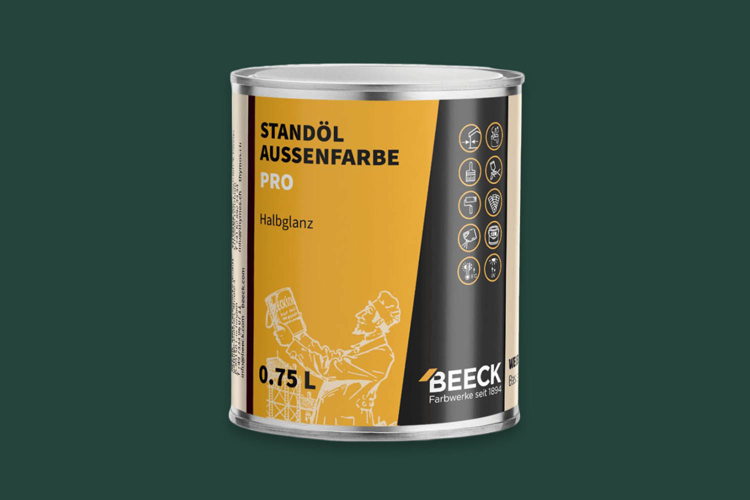 Beeck Standöl-Außenfarbe Pro seidenglanz Jade 02