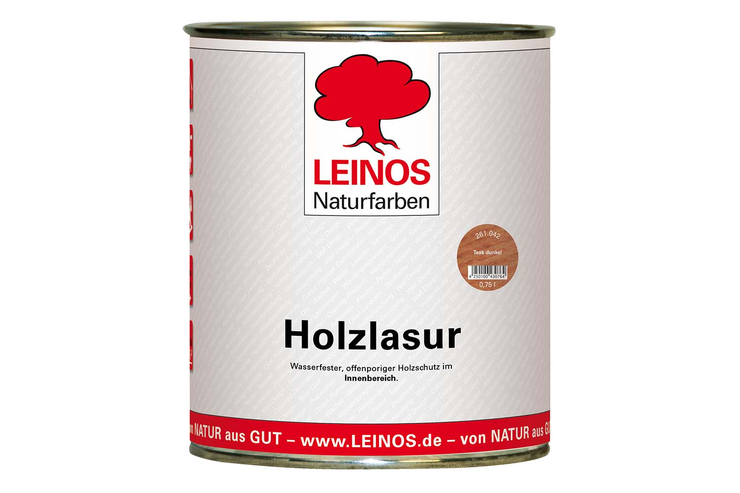 Leinos Holzlasur für innen 261 Teak dunkel