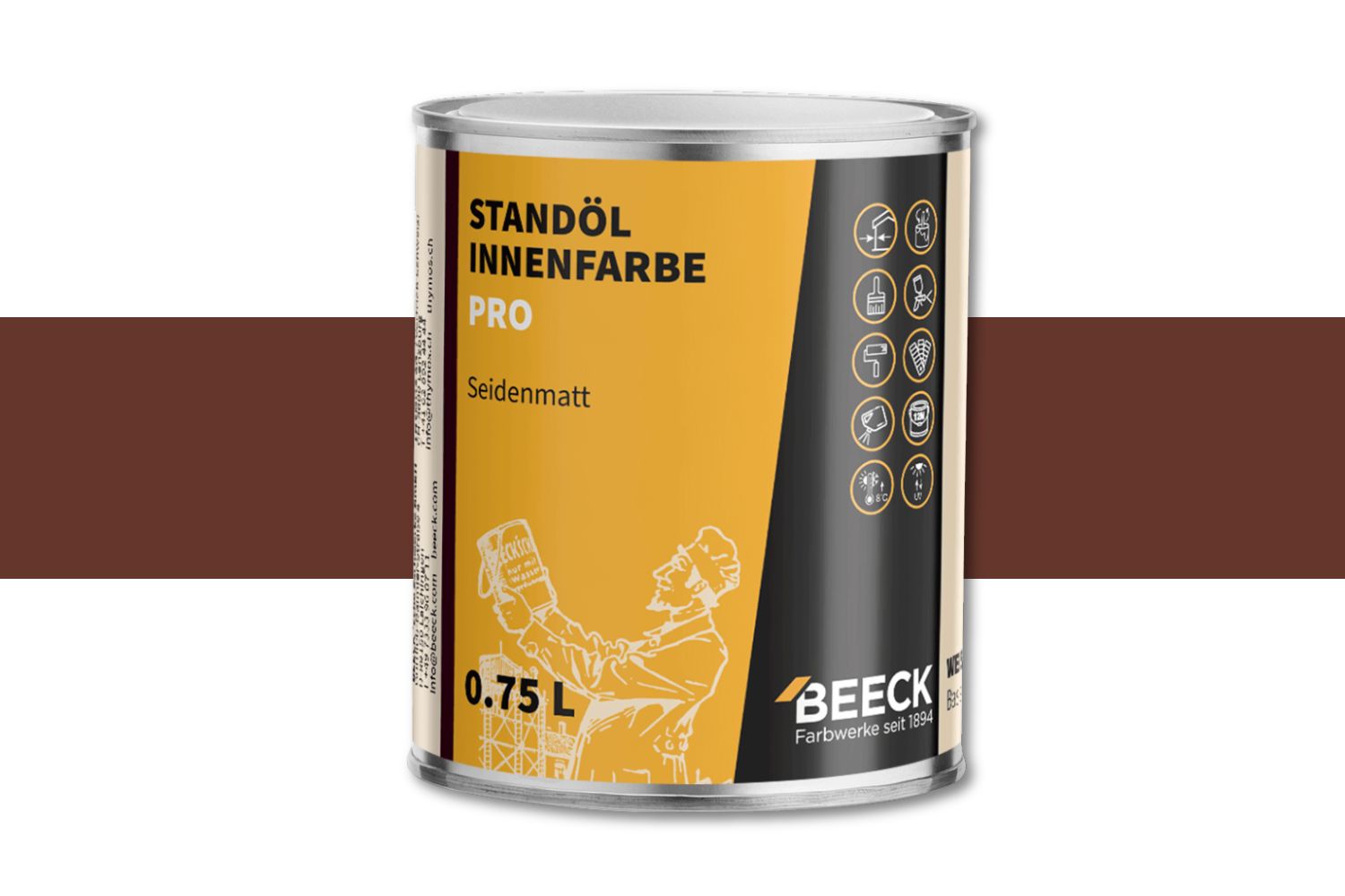 Beeck Standöl-Innenfarbe Pro seidenmatt braun