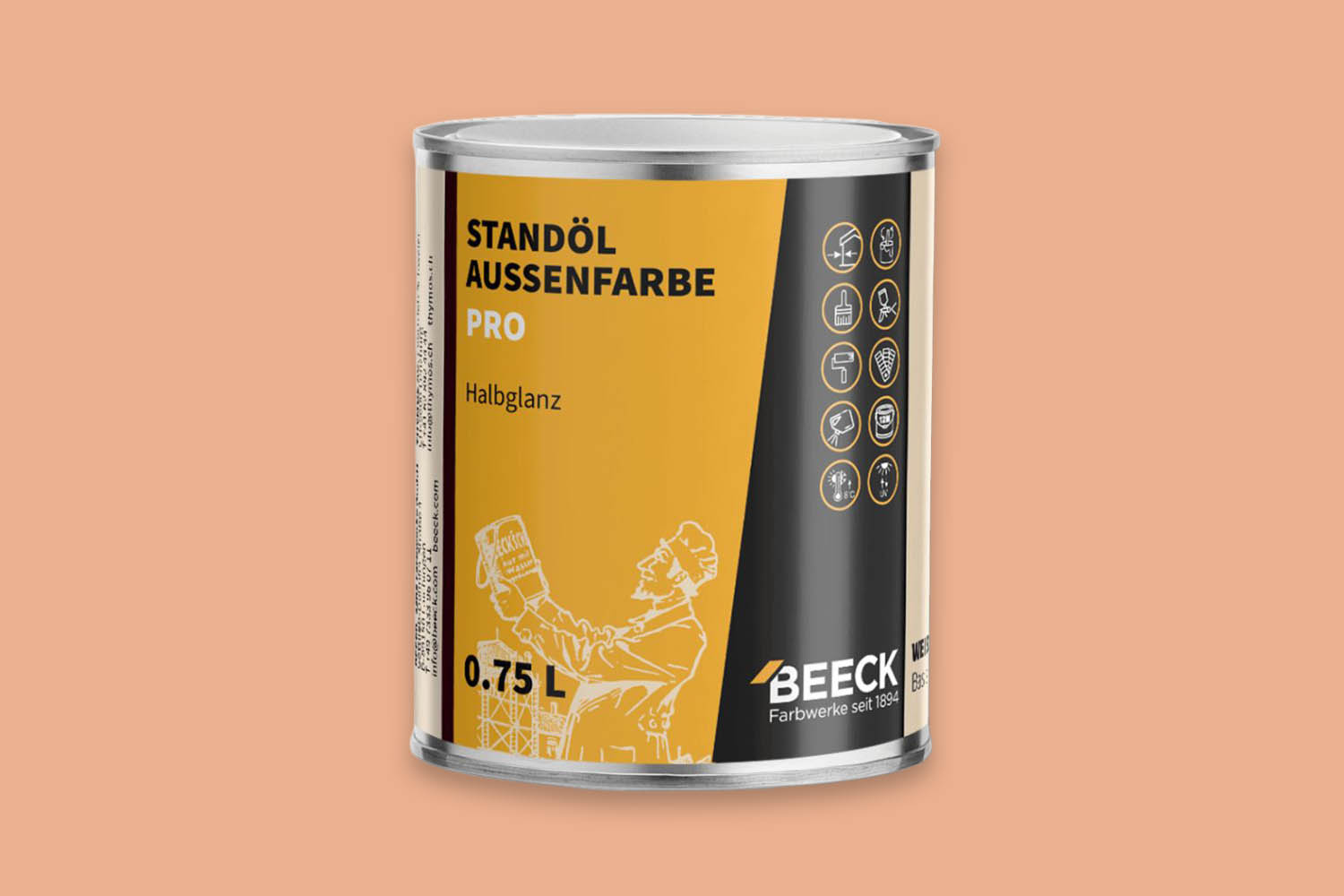 Beeck Standöl-Außenfarbe Pro seidenglanz Zinnoberrot 01