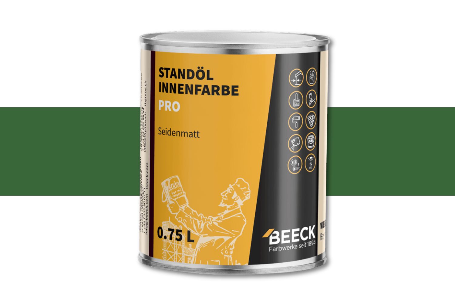 Beeck Standöl-Innenfarbe Pro seidenmatt grün