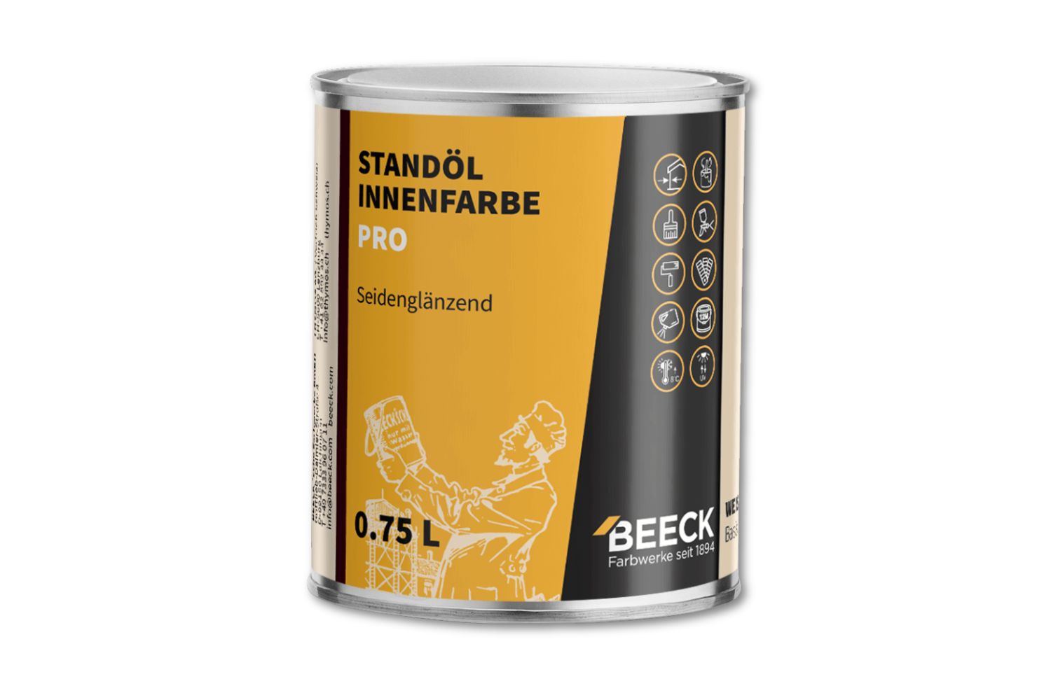 Beeck Standöl-Innenfarbe Pro seidenglänzend weiß