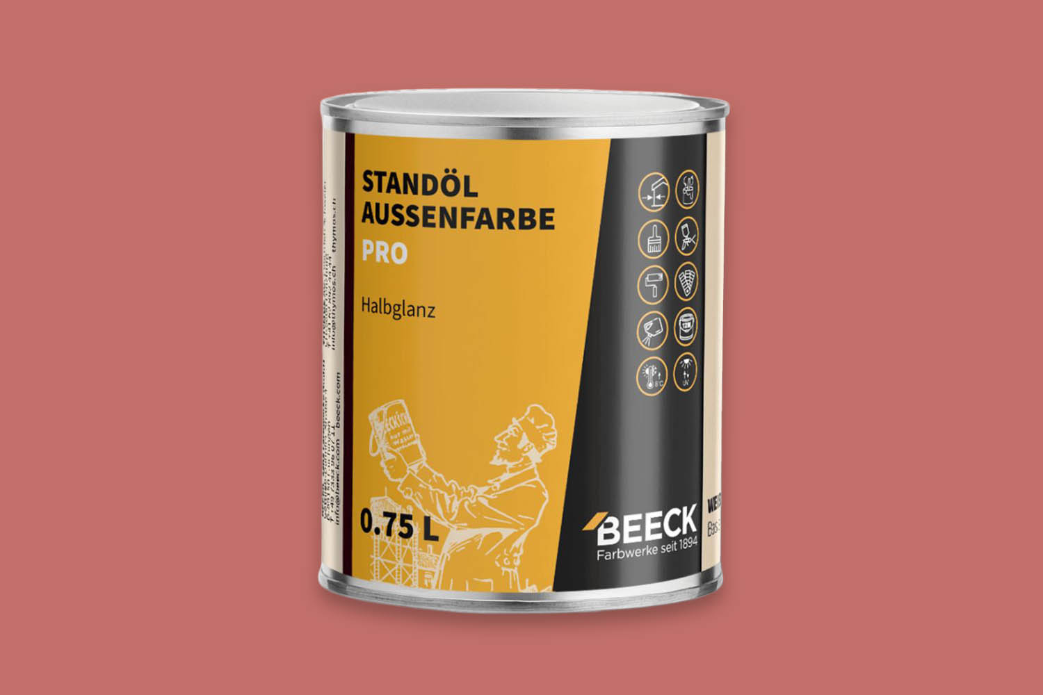 Beeck Standöl-Außenfarbe Pro seidenglanz Oxidrot 1:4