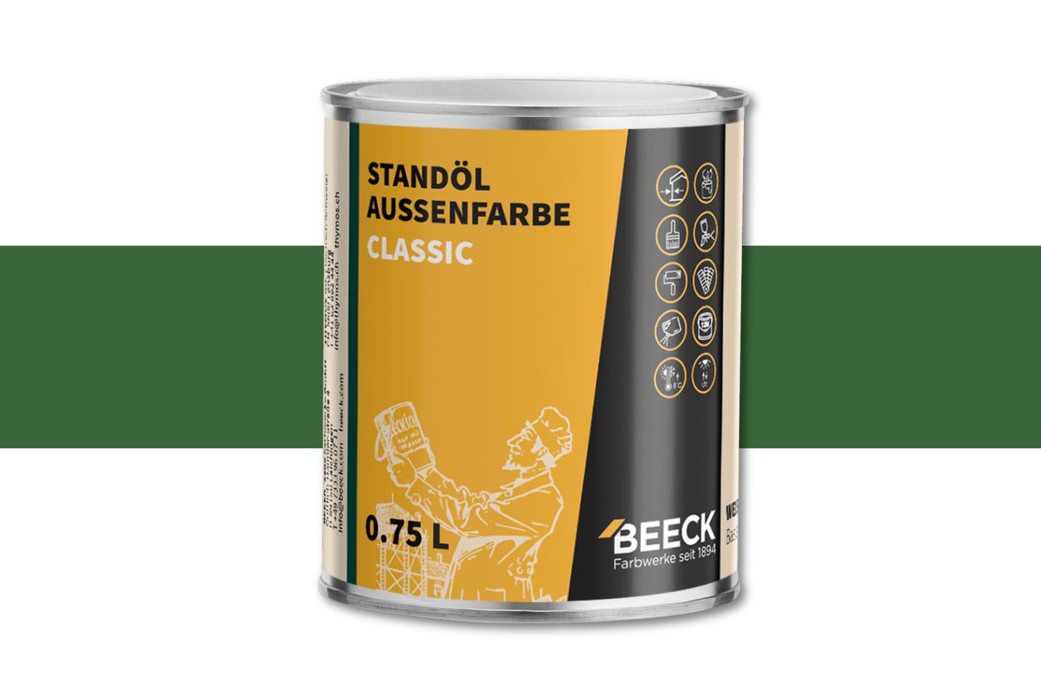 Beeck Standöl-Außenfarbe seidenglänzend grün