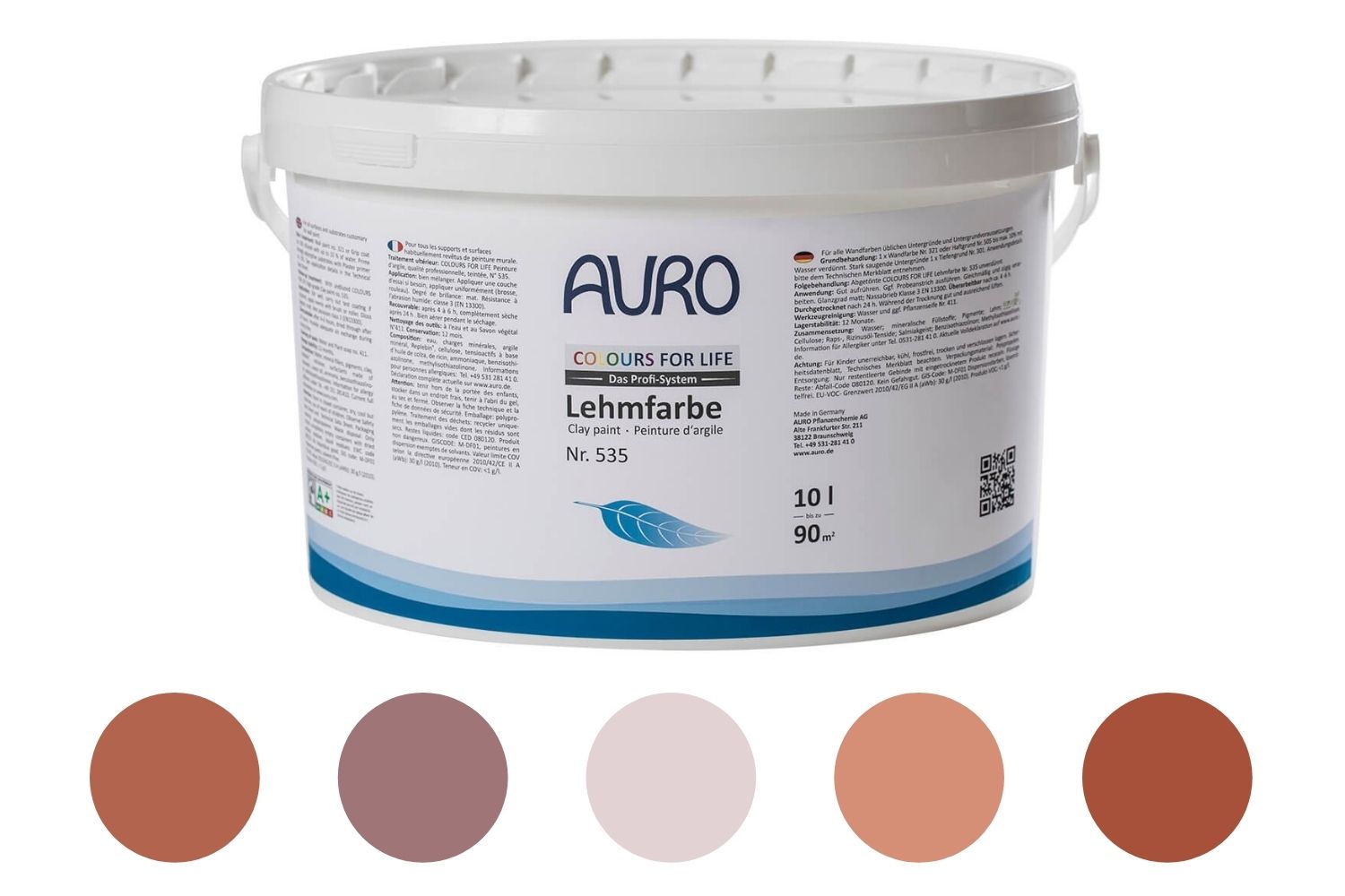 Auro Profi-Lehmfarbe Nr. 535 Rottöne Colours For Life 