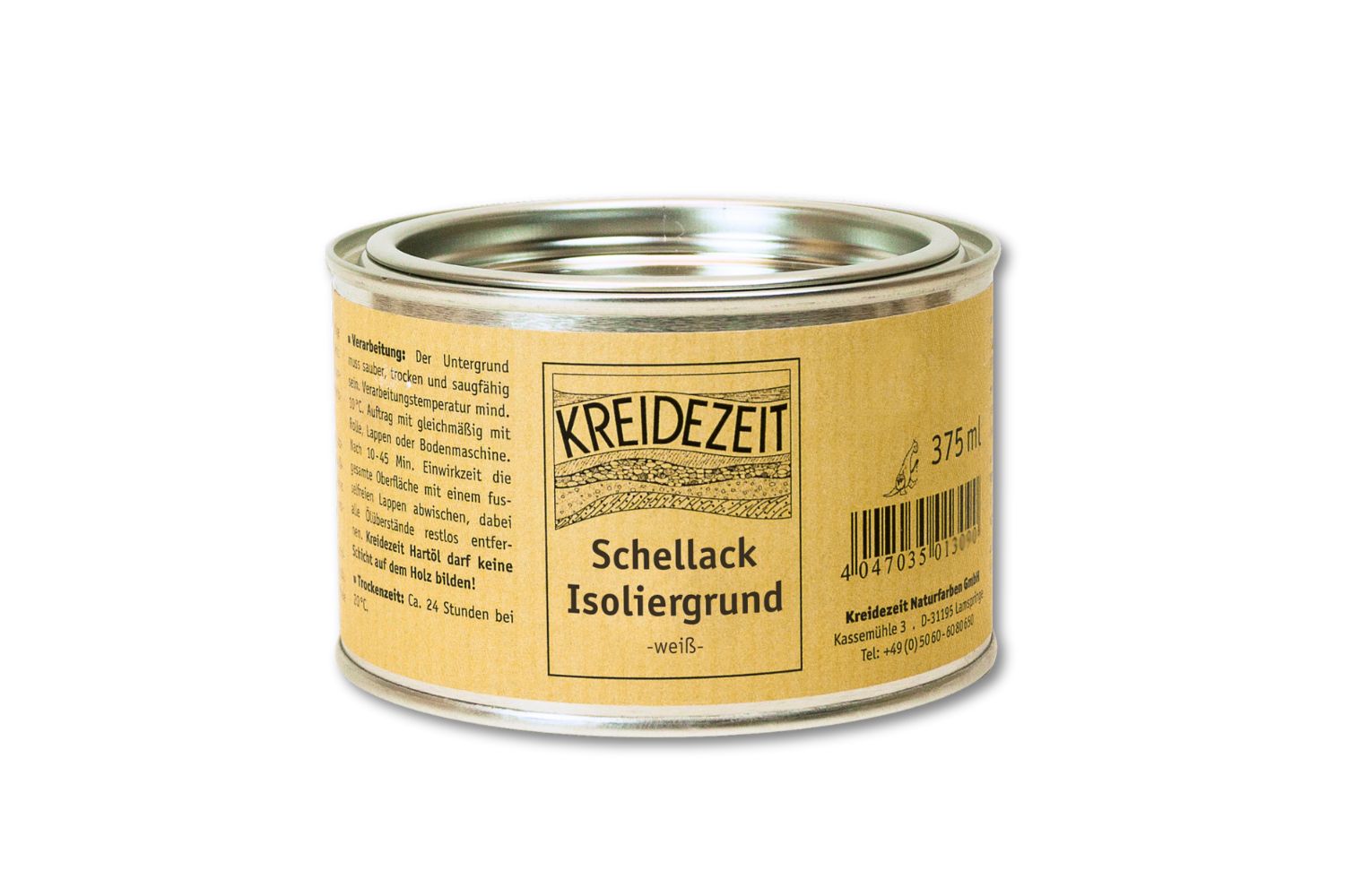 Kreidezeit Schellack Isoliergrund weiß 0,375 Liter