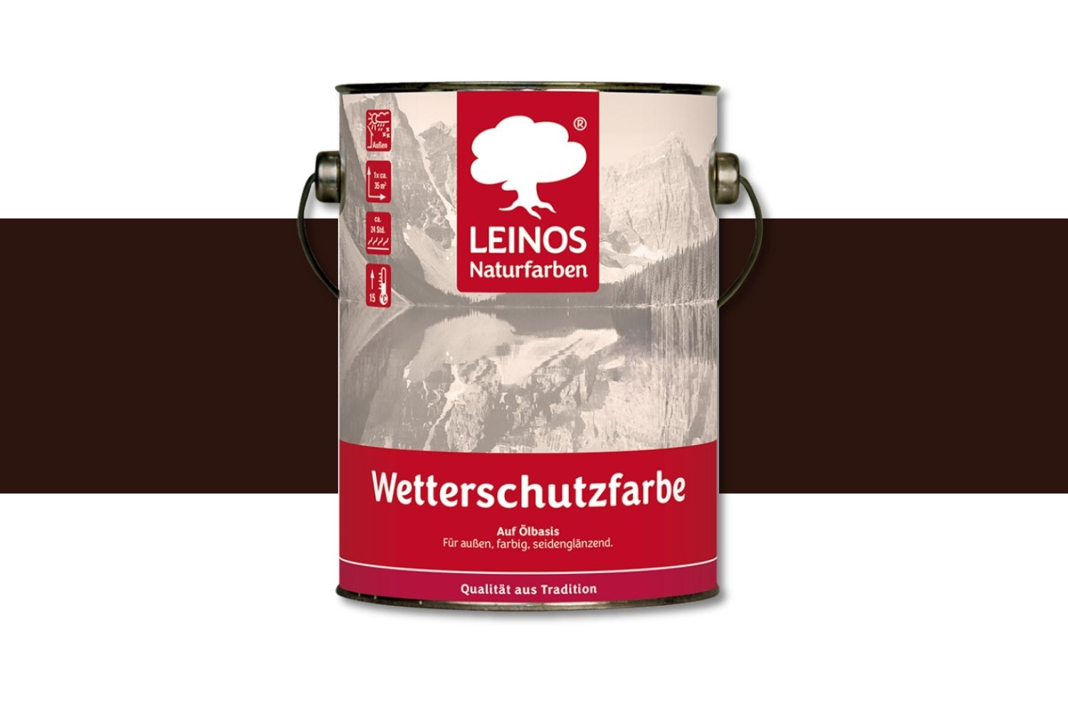 Leinos Wetterschutzfarbe auf Ölbasis 850 Erdbraun