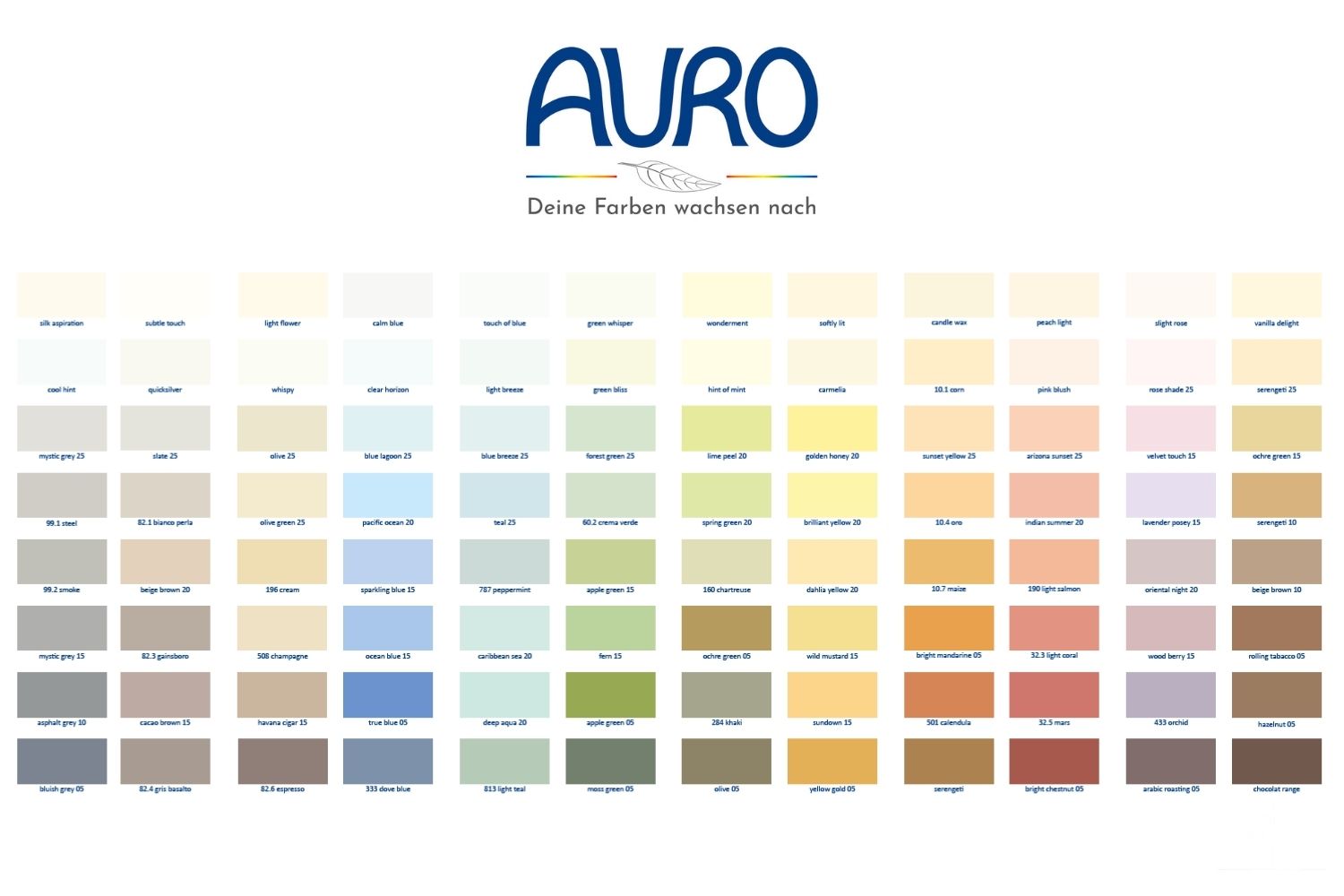 Auro Farbkarte für Colours for Life