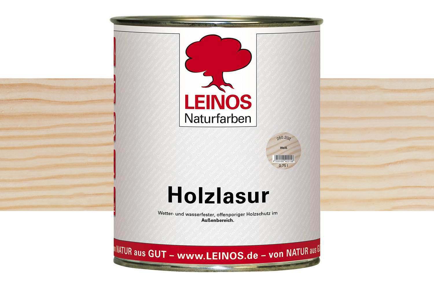 Leinos Holzlasur für außen 260 Weiß