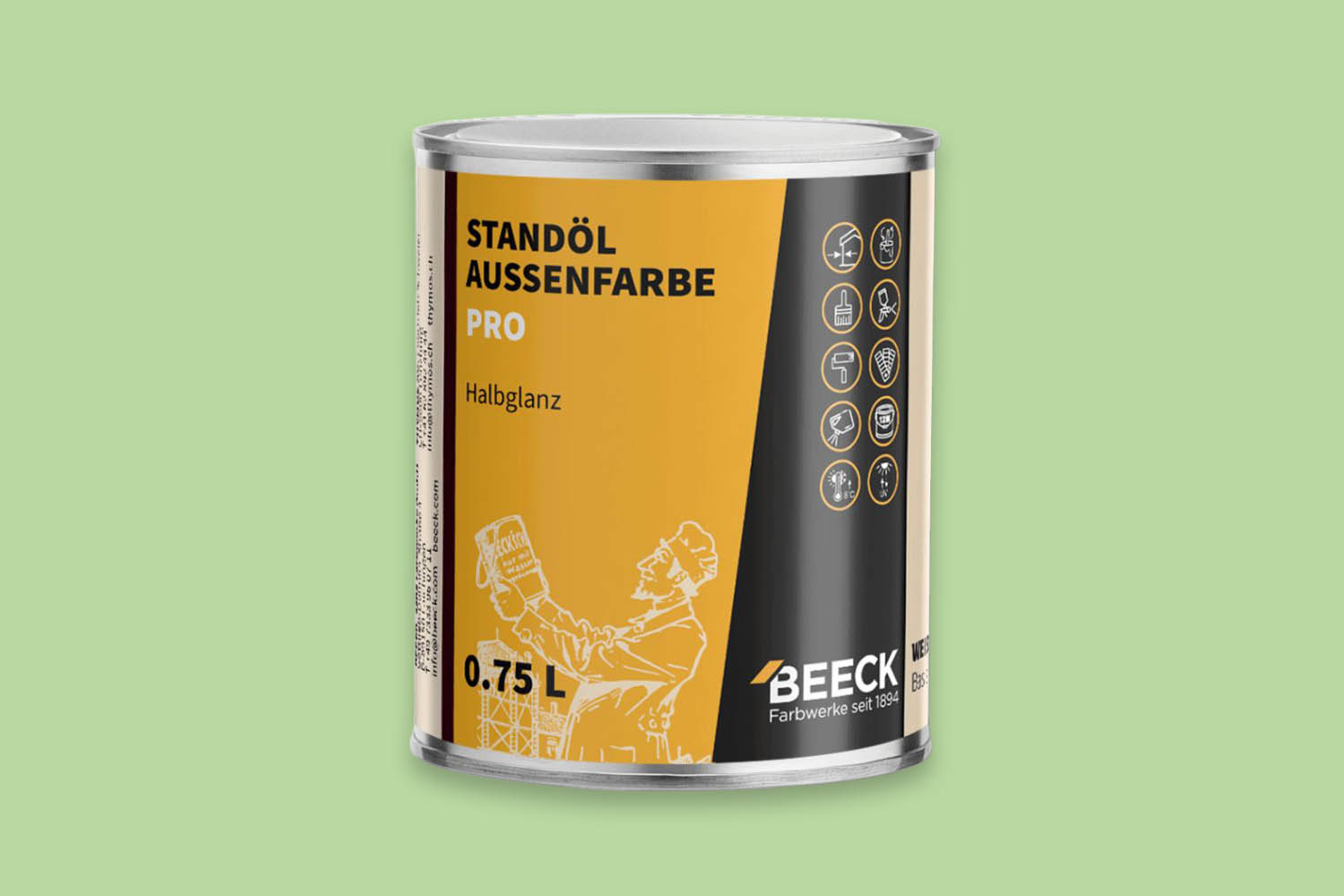 Beeck Standöl-Außenfarbe Pro seidenglanz Steingrau 02