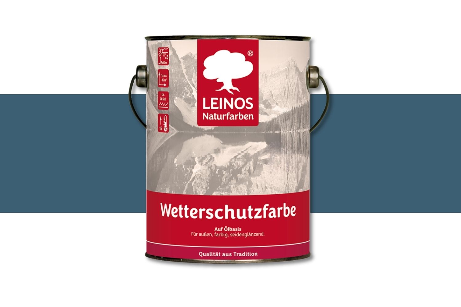 Leinos Wetterschutzfarbe auf Ölbasis 850 Friesenblau